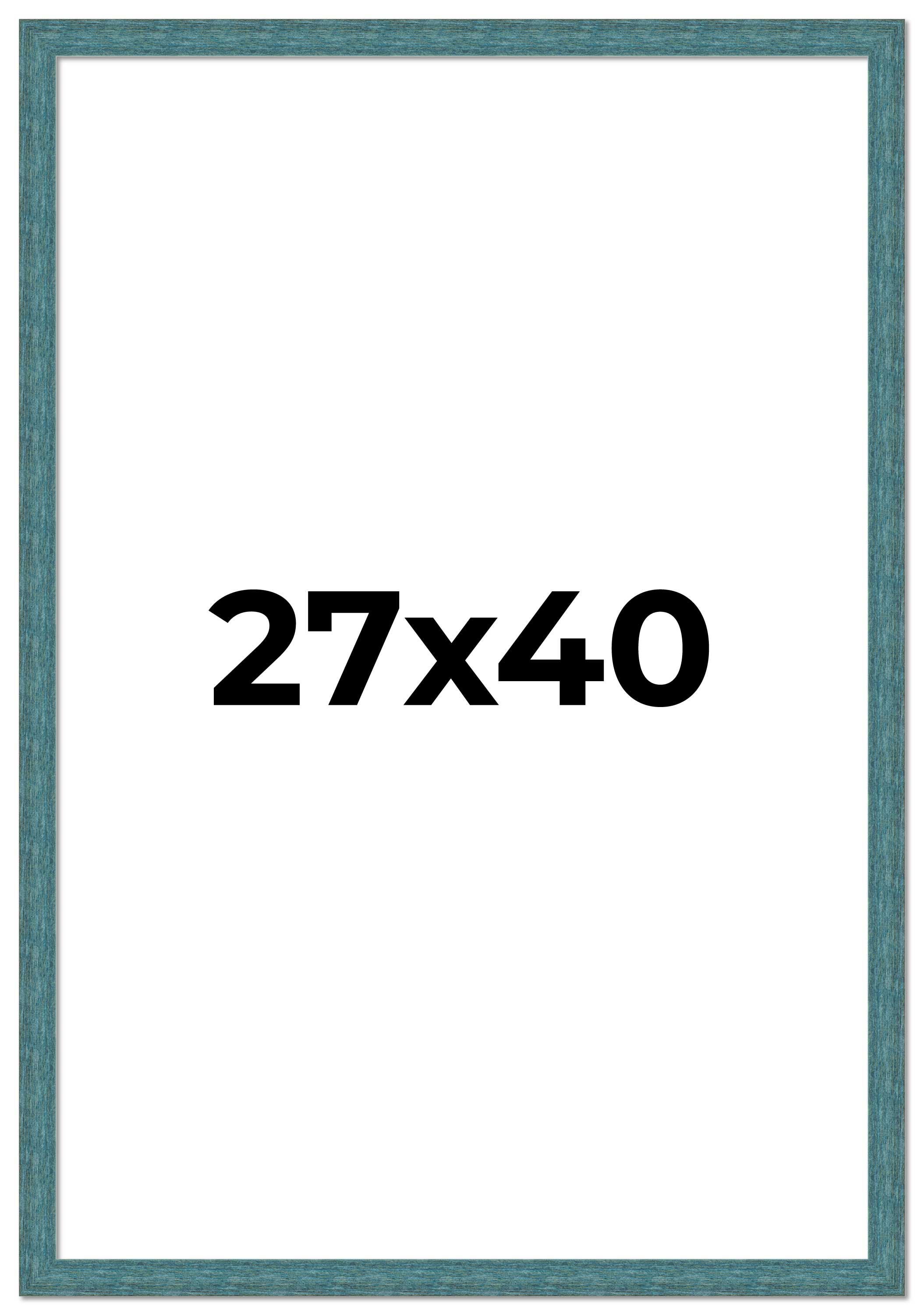 27x40 Frame Blue Rustic Barnwood Solid Wood Picture Frame Width 1.25 Inches | On main product image