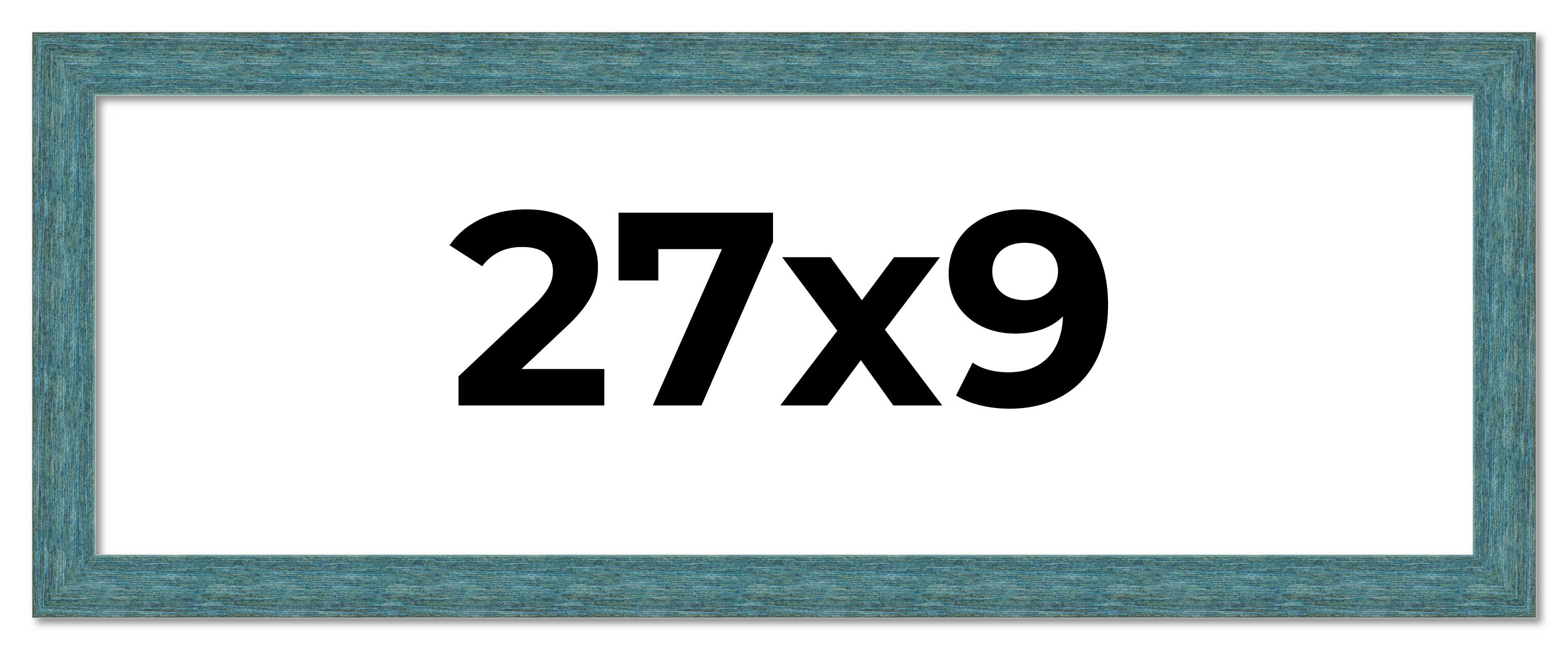 27x9 Frame Blue Rustic Barnwood Solid Wood Picture Frame Width 1.25 Inches | Int main product image
