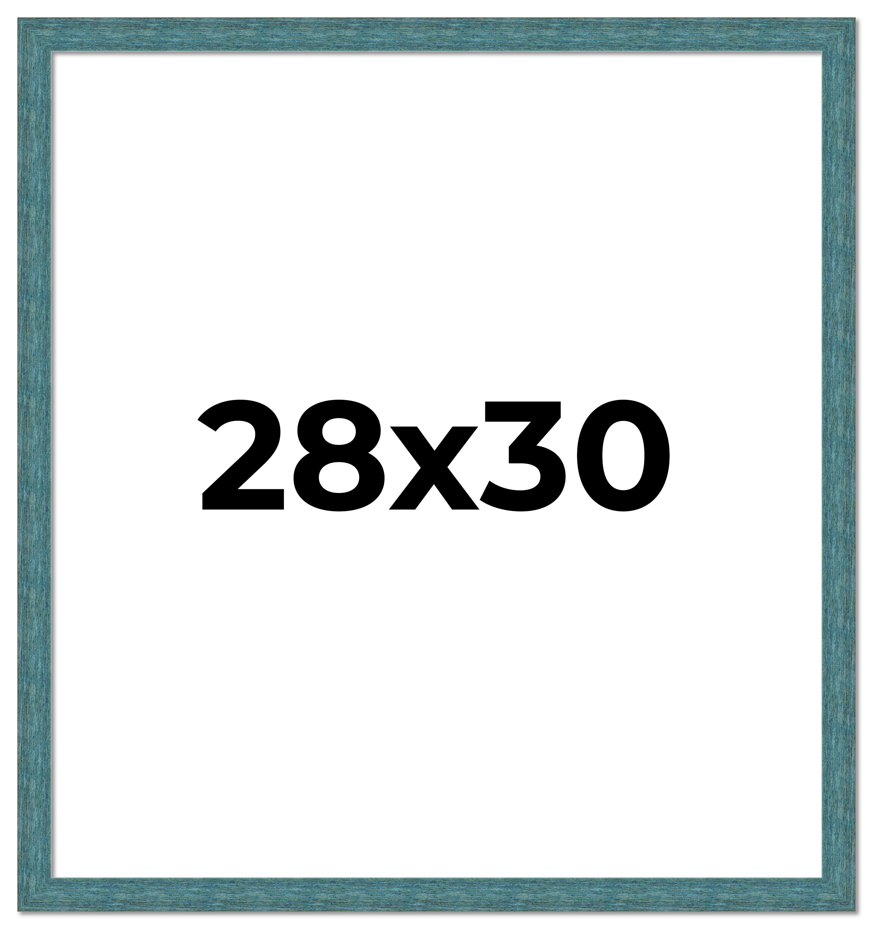 28x30 Frame Blue Rustic Barnwood Solid Wood Picture Frame Width 1.25 Inches | In main product image