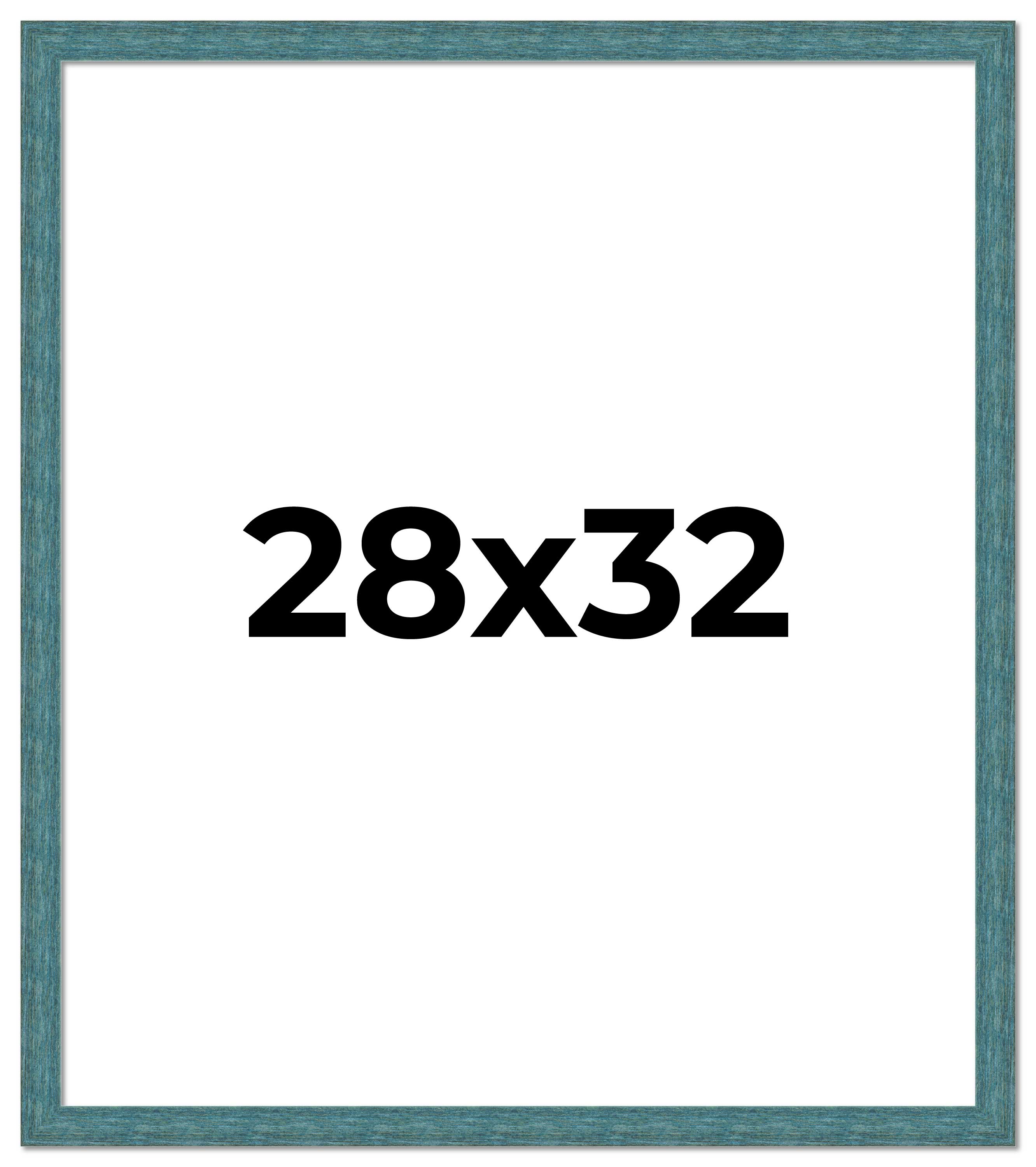 28x32 Frame Blue Rustic Barnwood Solid Wood Picture Frame Width 1.25 Inches | In main product image