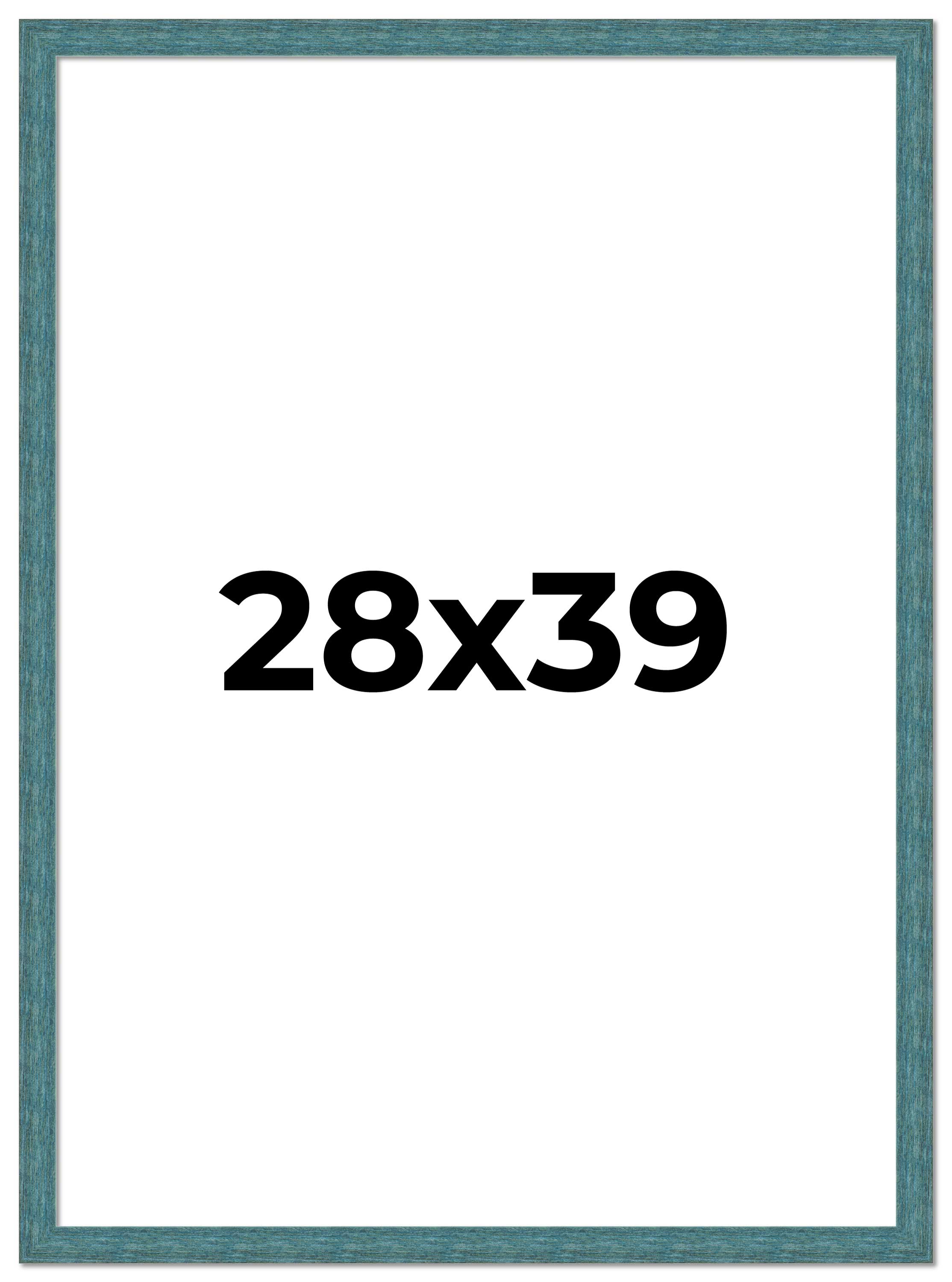 28x39 Frame Blue Rustic Barnwood Solid Wood Picture Frame Width 1.25 Inches | In main product image