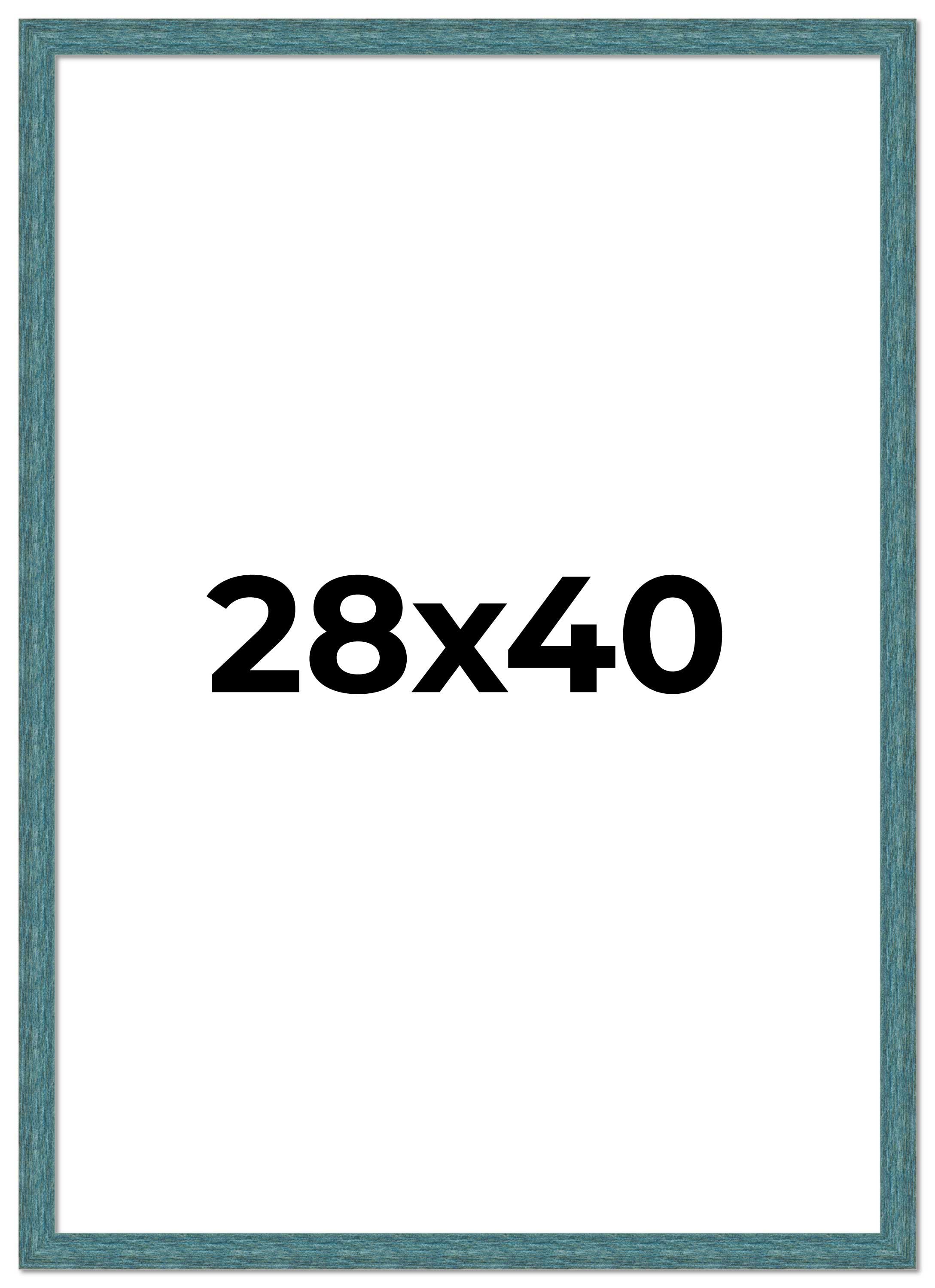 28×40 Frame Blue Rustic Barnwood Solid Wood Picture Frame Width 1.25 Inches | In