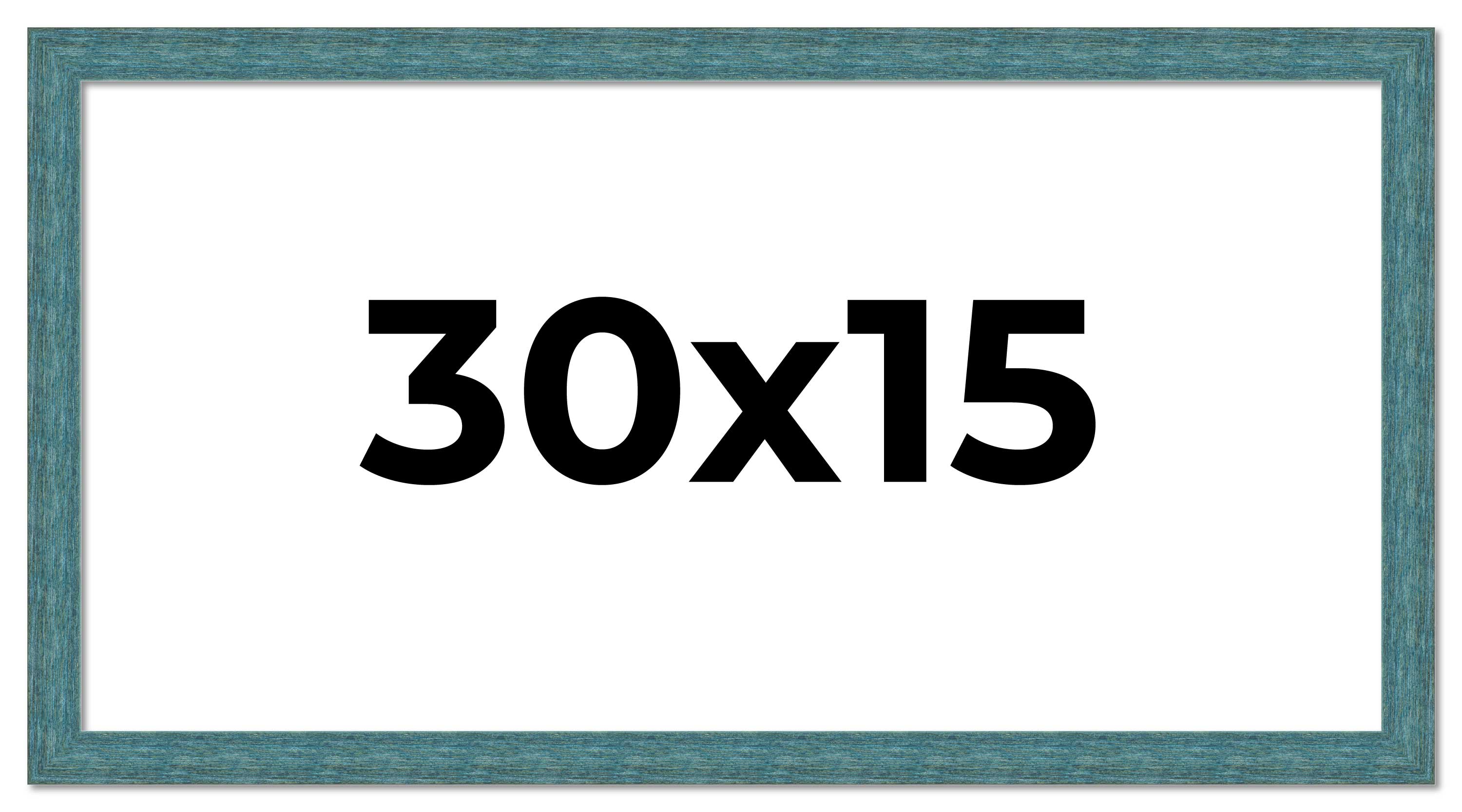 30x15 Frame Blue Rustic Barnwood Solid Wood Picture Frame Width 1.25 Inches | In main product image
