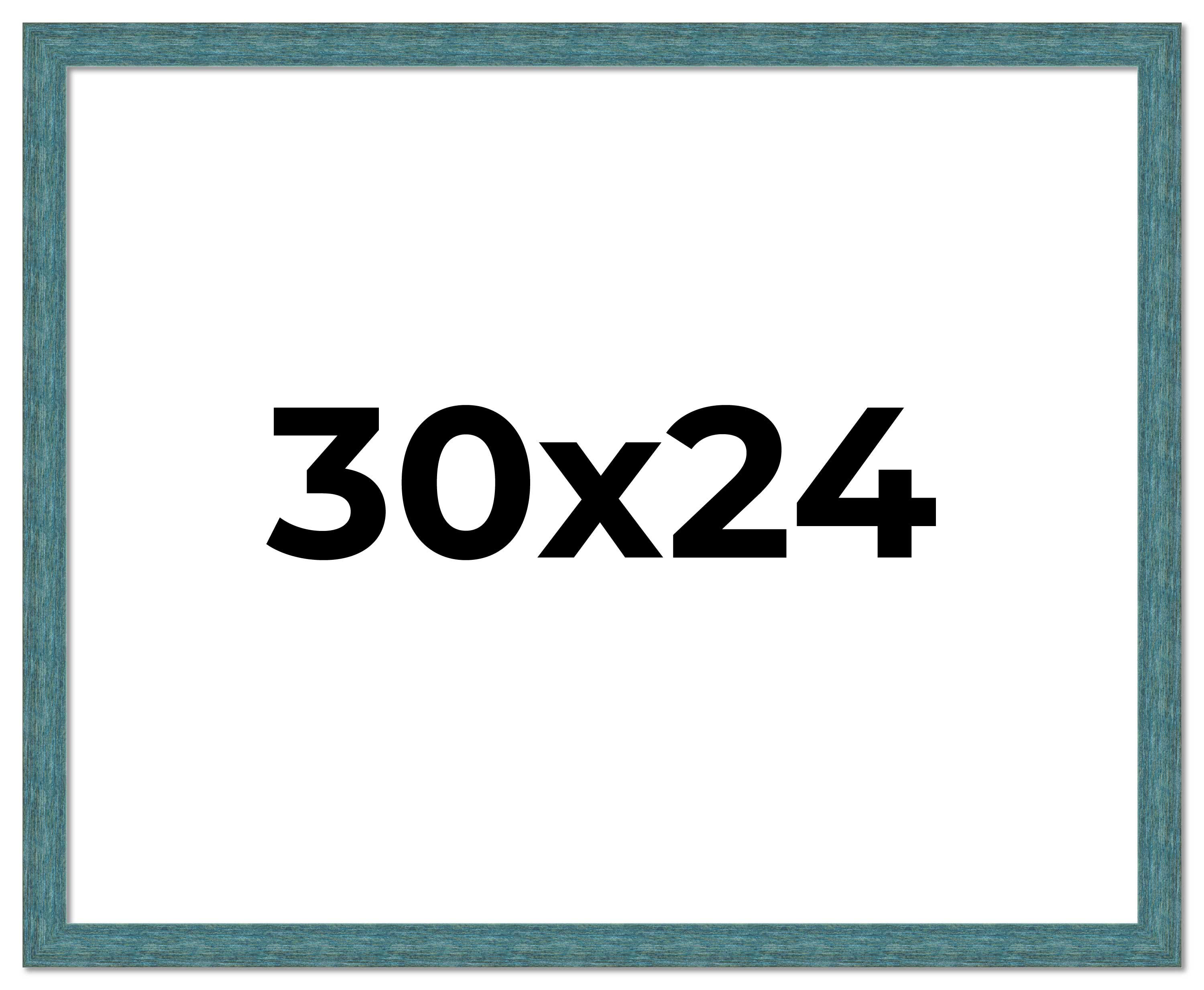 30x24 Frame Blue Rustic Barnwood Solid Wood Picture Frame Width 1.25 Inches | In main product image