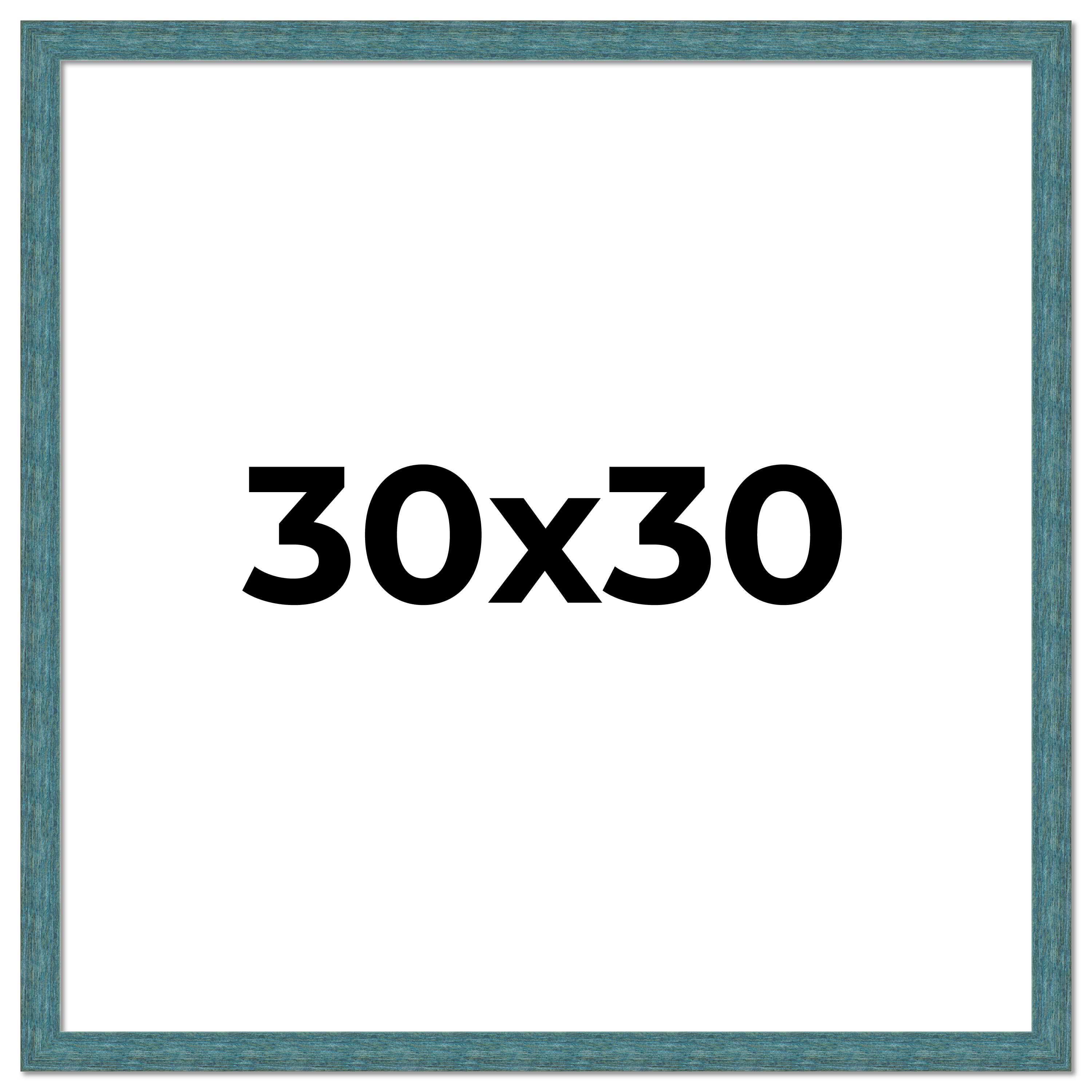 30x30 Frame Blue Rustic Barnwood Solid Wood Picture Frame Width 1.25 Inches | In main product image