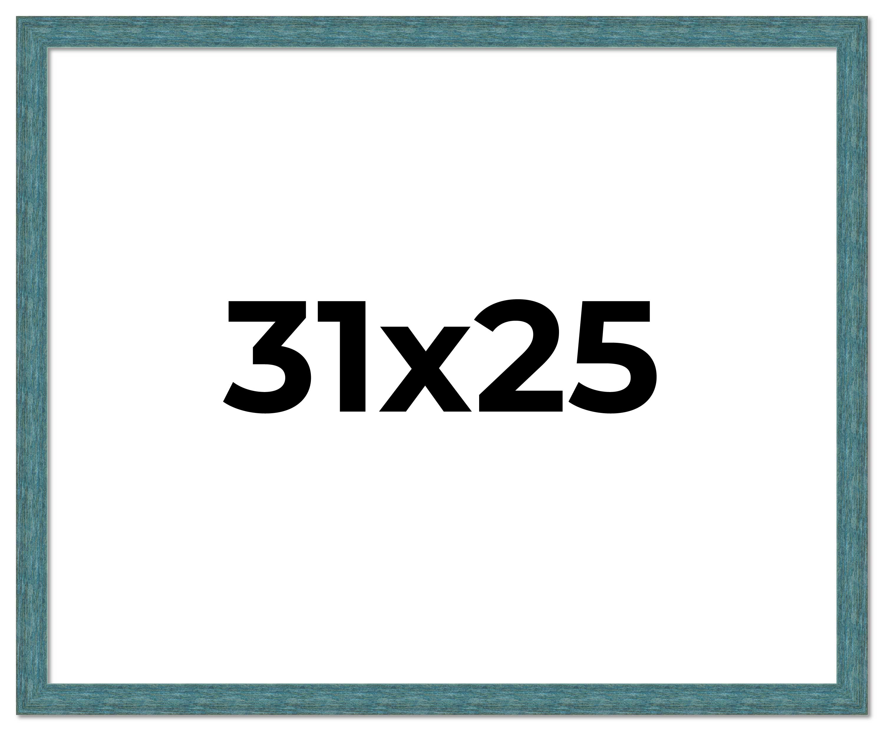 31×25 Frame Blue Rustic Barnwood Solid Wood Picture Frame Width 1.25 Inches | In