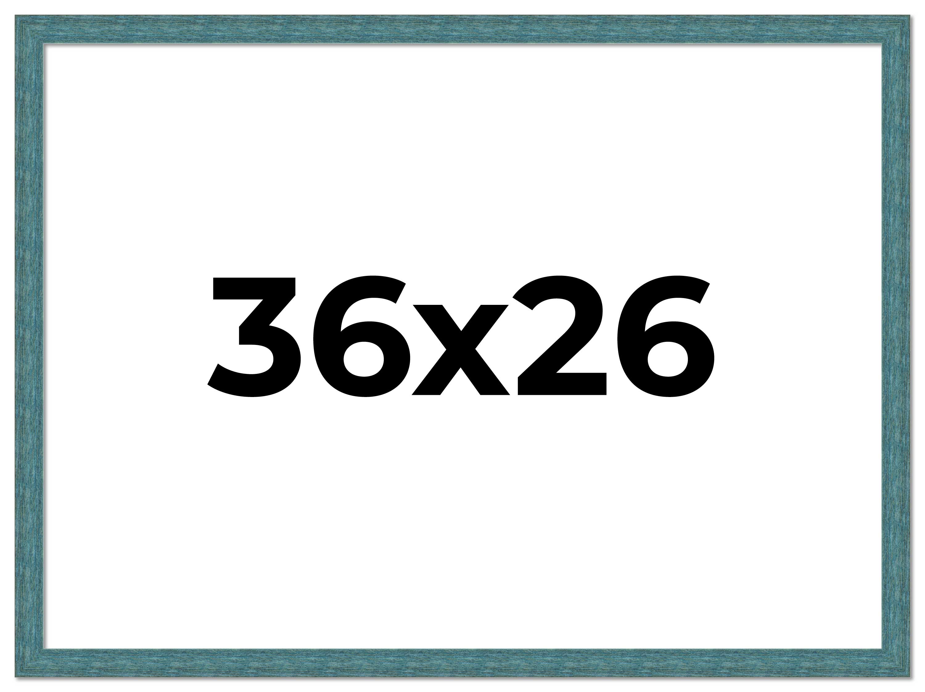 36x26 Frame Blue Rustic Barnwood Solid Wood Picture Frame Width 1.25 Inches | In main product image