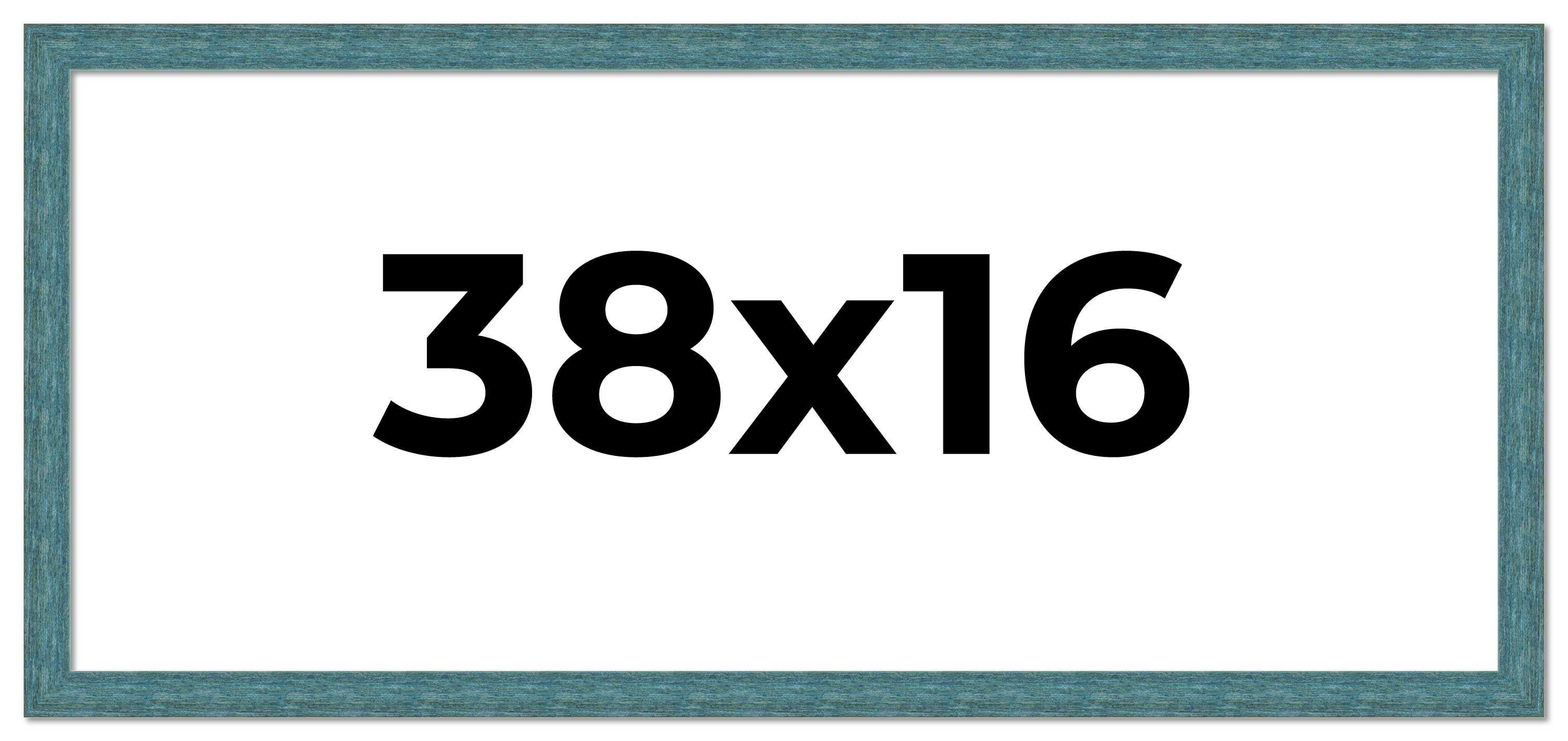 38x16 Frame Blue Rustic Barnwood Solid Wood Picture Frame Width 1.25 Inches | In main product image
