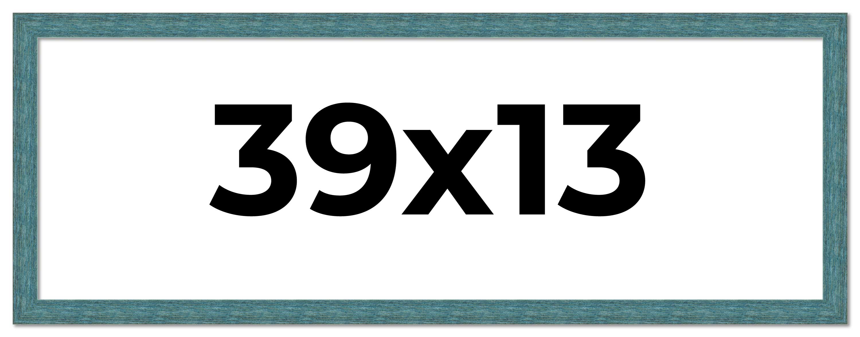 39x13 Frame Blue Rustic Barnwood Solid Wood Picture Frame Width 1.25 Inches | In main product image