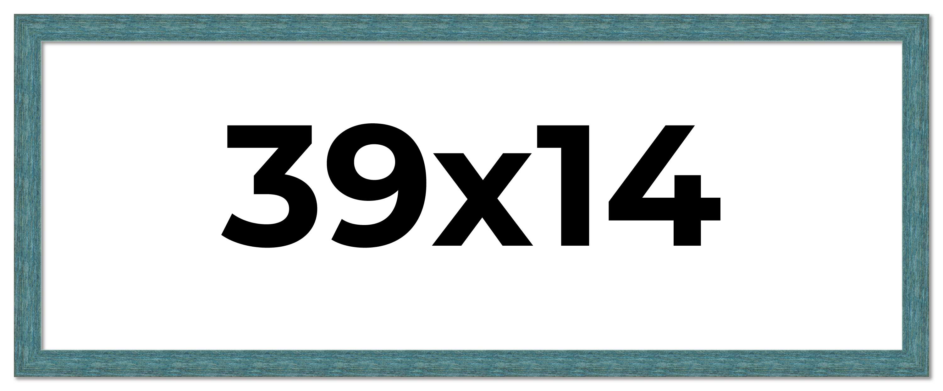 39x14 Frame Blue Rustic Barnwood Solid Wood Picture Frame Width 1.25 Inches | In main product image