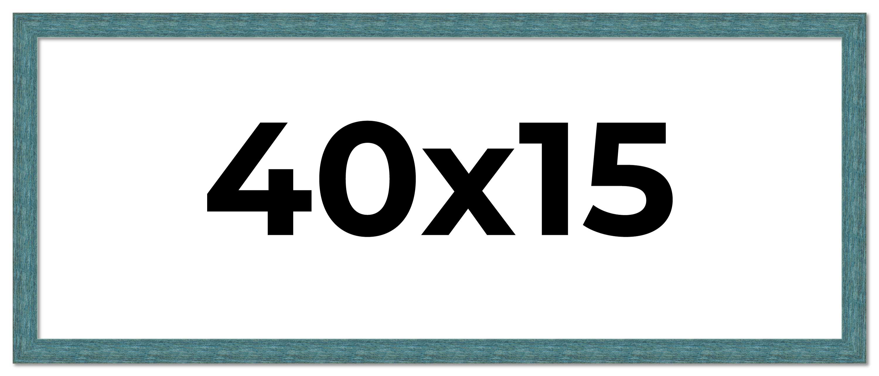 40x15 Frame Blue Rustic Barnwood Solid Wood Picture Frame Width 1.25 Inches | In main product image