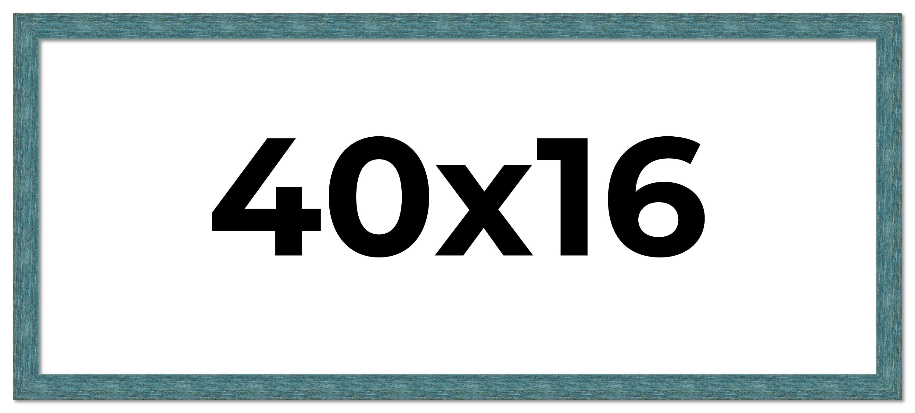 40x16 Frame Blue Rustic Barnwood Solid Wood Picture Frame Width 1.25 Inches | In main product image