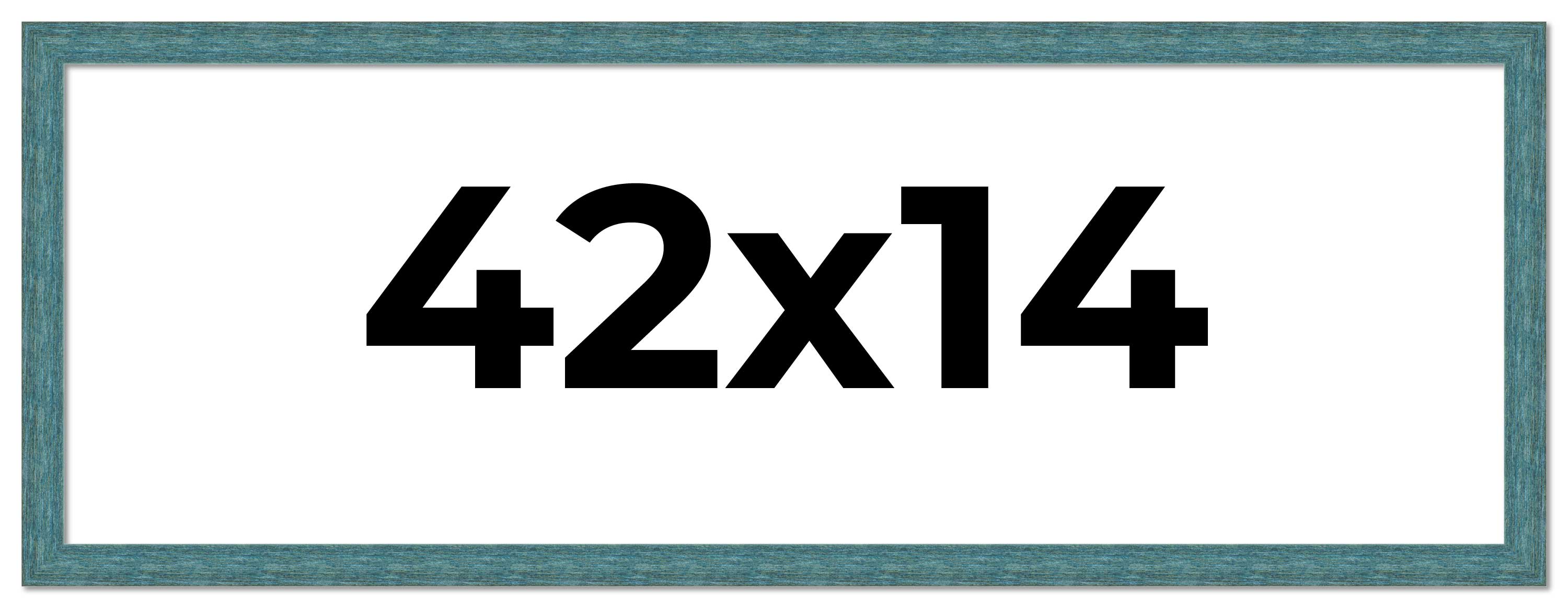 42x14 Frame Blue Rustic Barnwood Solid Wood Picture Frame Width 1.25 Inches | In main product image