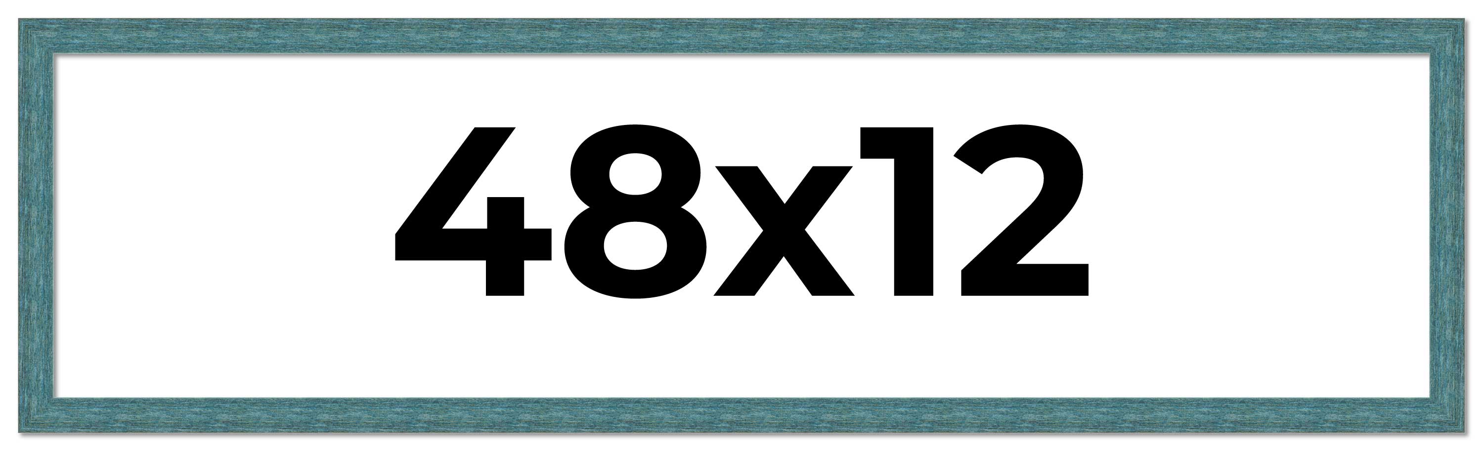 48×12 Frame Blue Rustic Barnwood Solid Wood Picture Frame Width 1.25 Inches | In