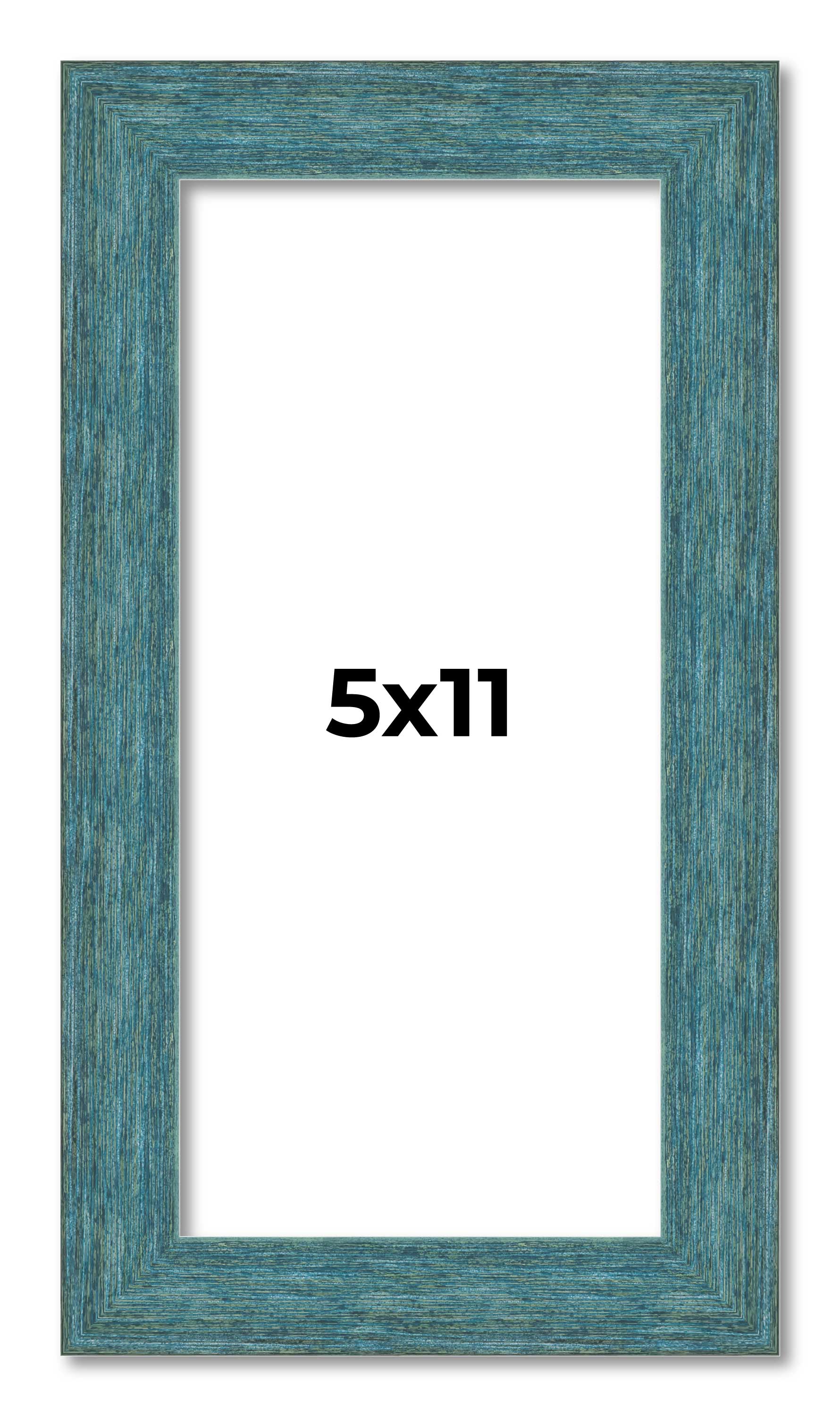 5x11 IN Frame Blue Rustic Barnwood Solid Wood Picture Frame Width 1.25 Inches |