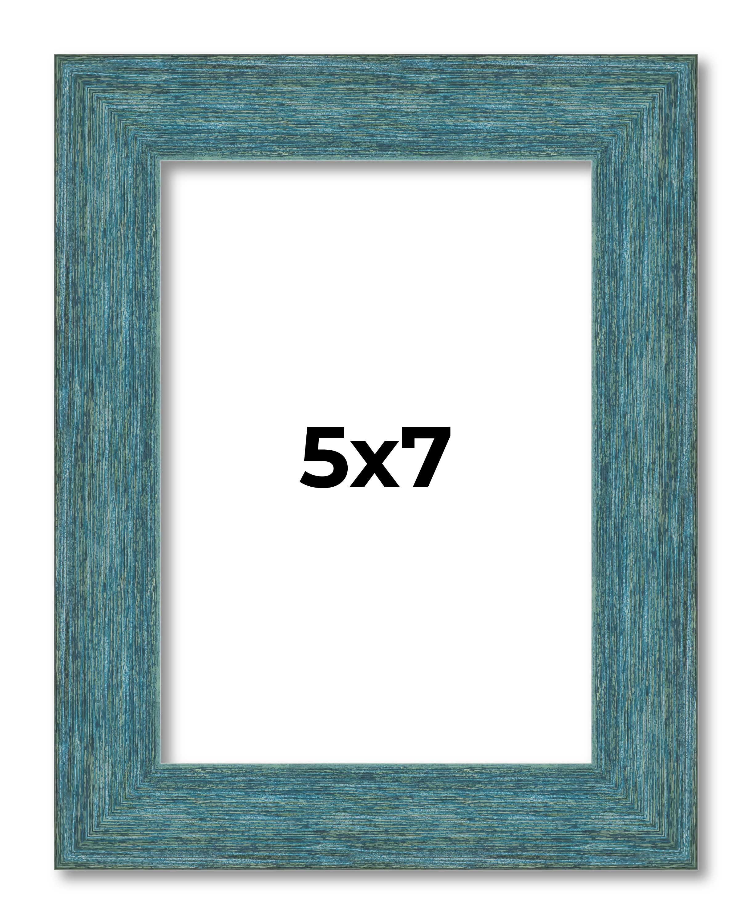 5x7 IN Frame Blue Rustic Barnwood Solid Wood Picture Frame Width 1.25 Inches | I main product image