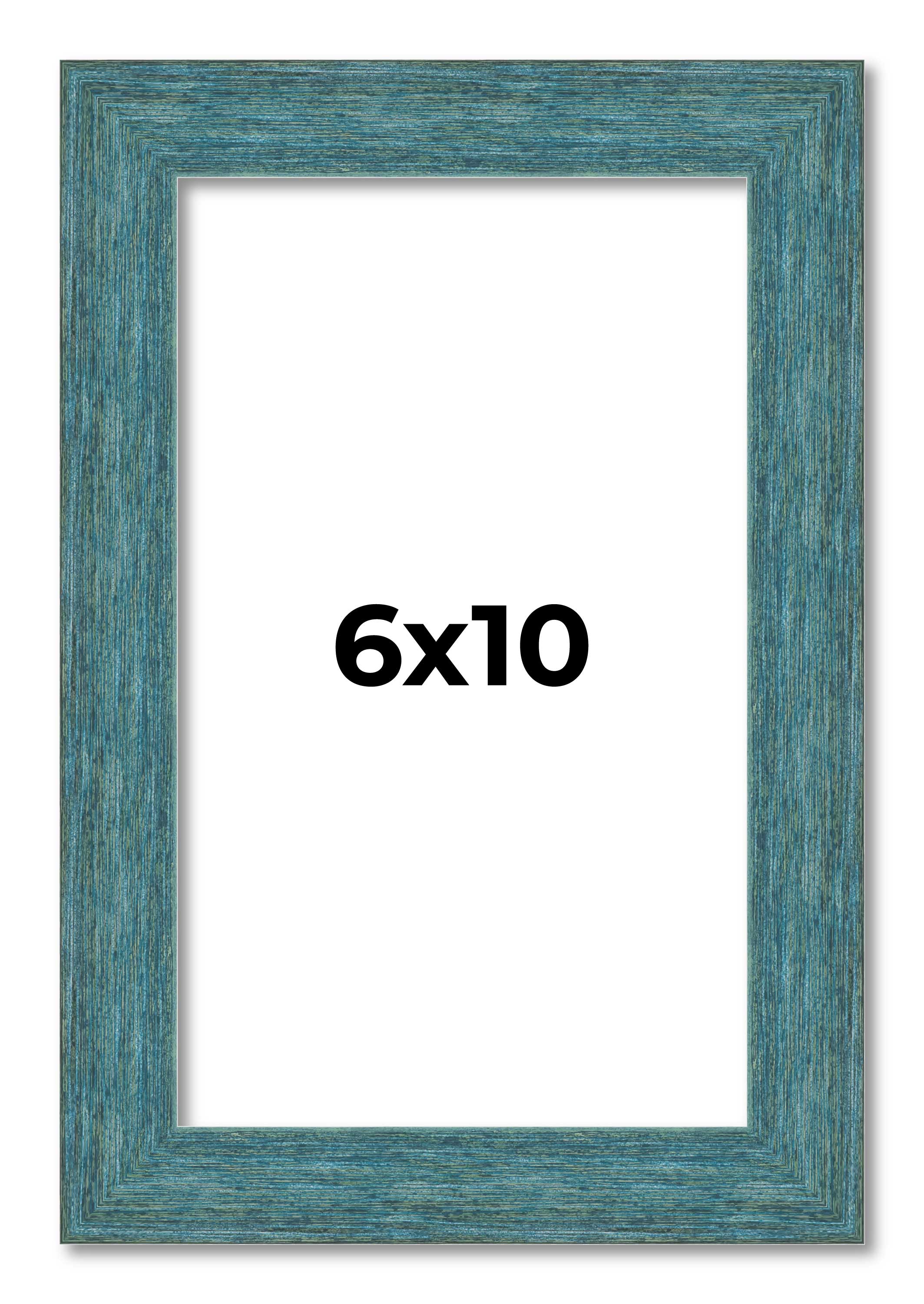 6x10 Frame Blue Rustic Barnwood Solid Wood Picture Frame Width 1.25 Inches | Int main product image