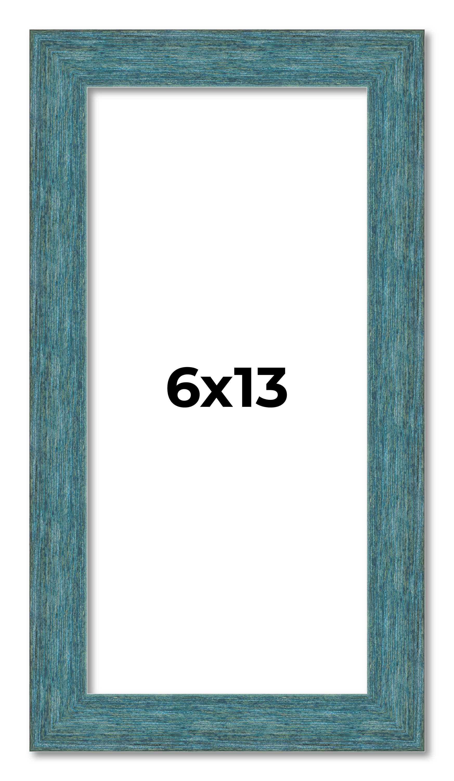 6x13 Frame Blue Rustic Barnwood Solid Wood Picture Frame Width 1.25 Inches | Int main product image