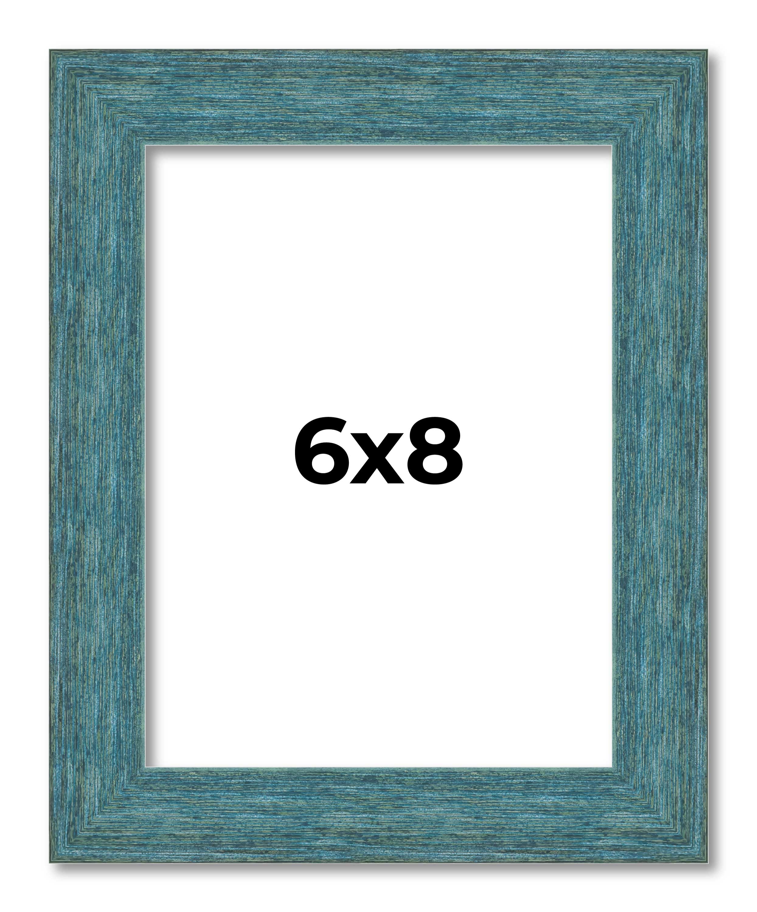 6x8 Frame Blue Rustic Barnwood Solid Wood Picture Frame Width 1.25 Inches | Inte main product image