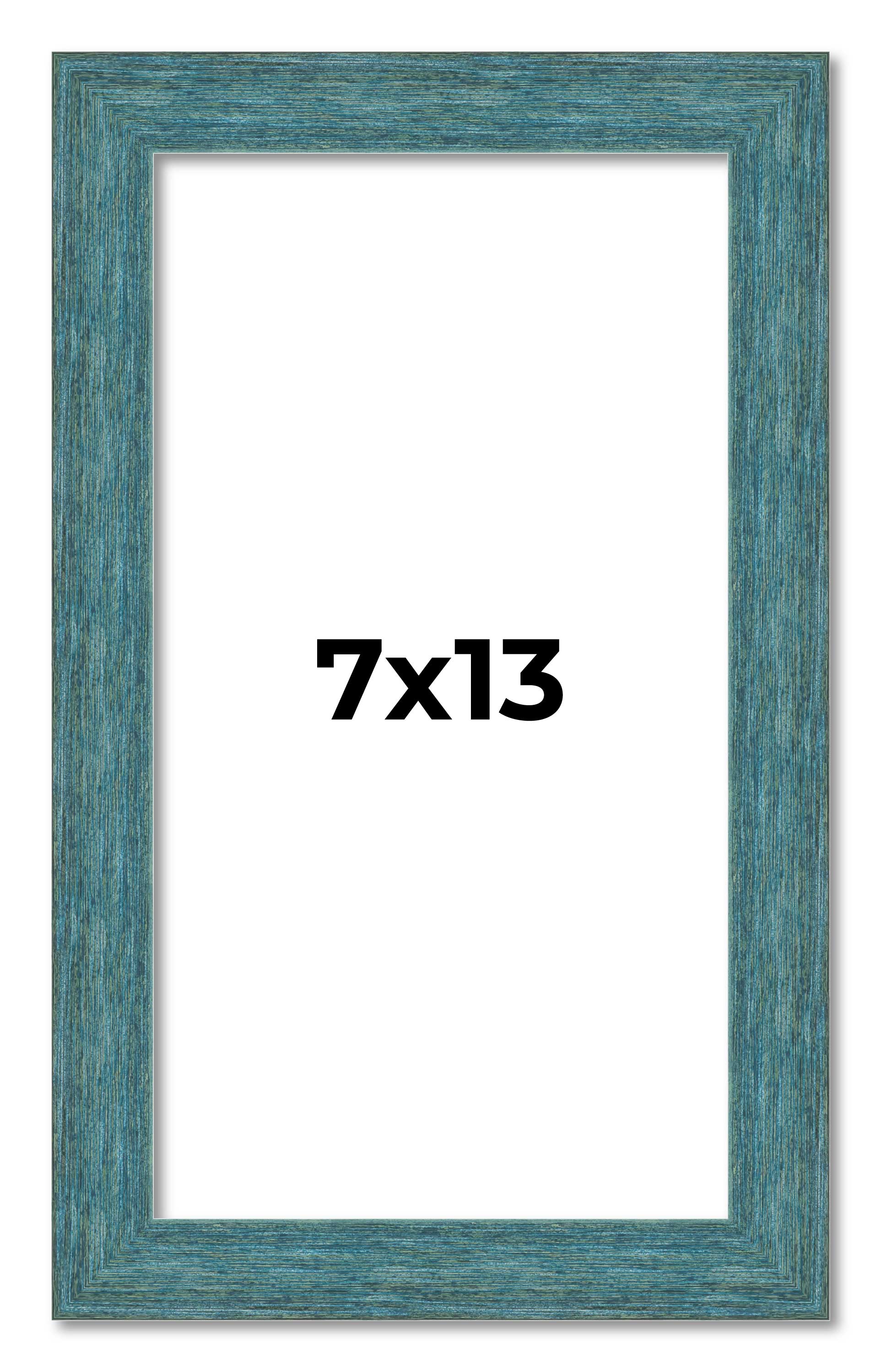 7x13 Frame Blue Rustic Barnwood Solid Wood Picture Frame Width 1.25 Inches | Int main product image