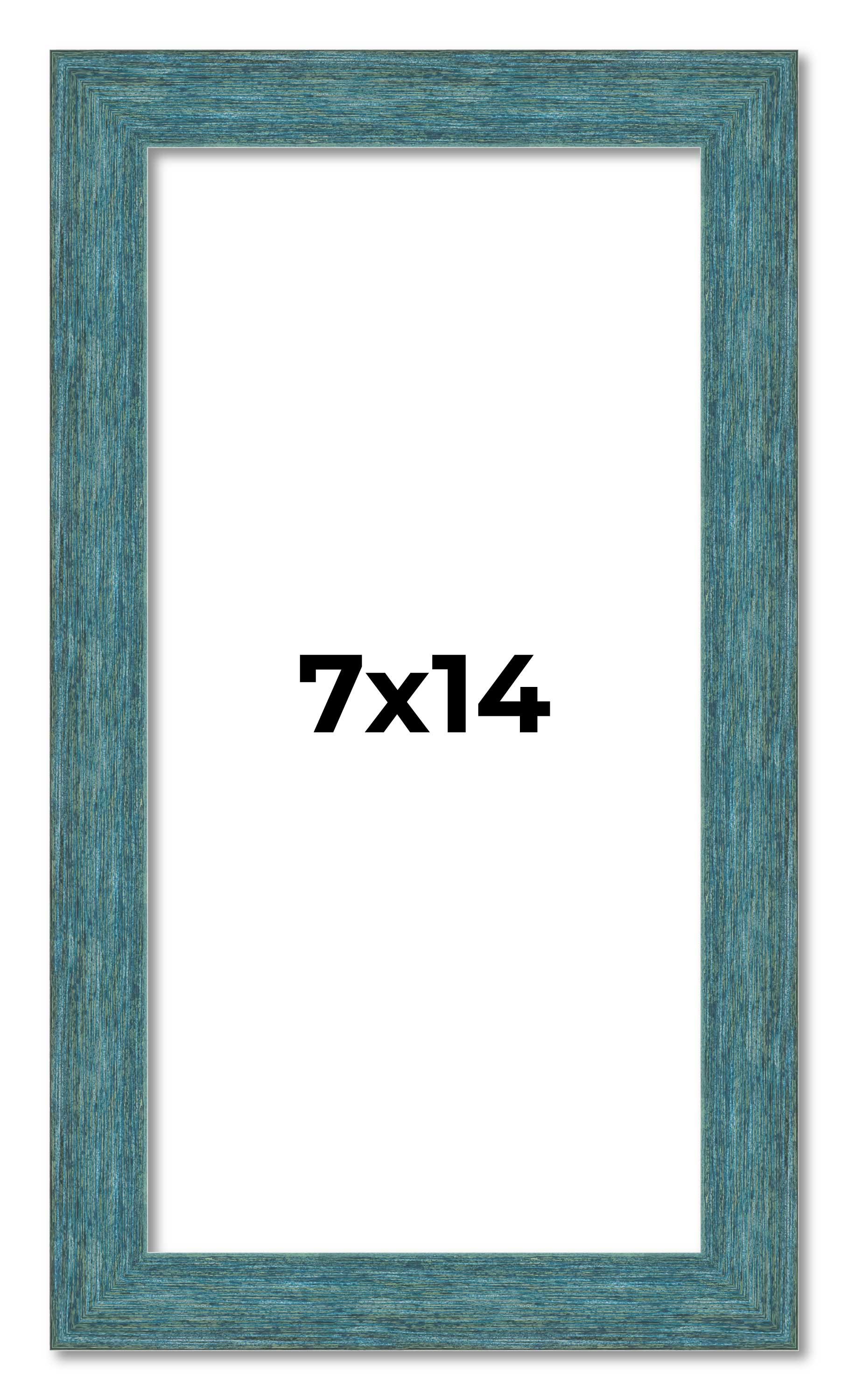 7x14 Frame Blue Rustic Barnwood Solid Wood Picture Frame Width 1.25 Inches | Int main product image