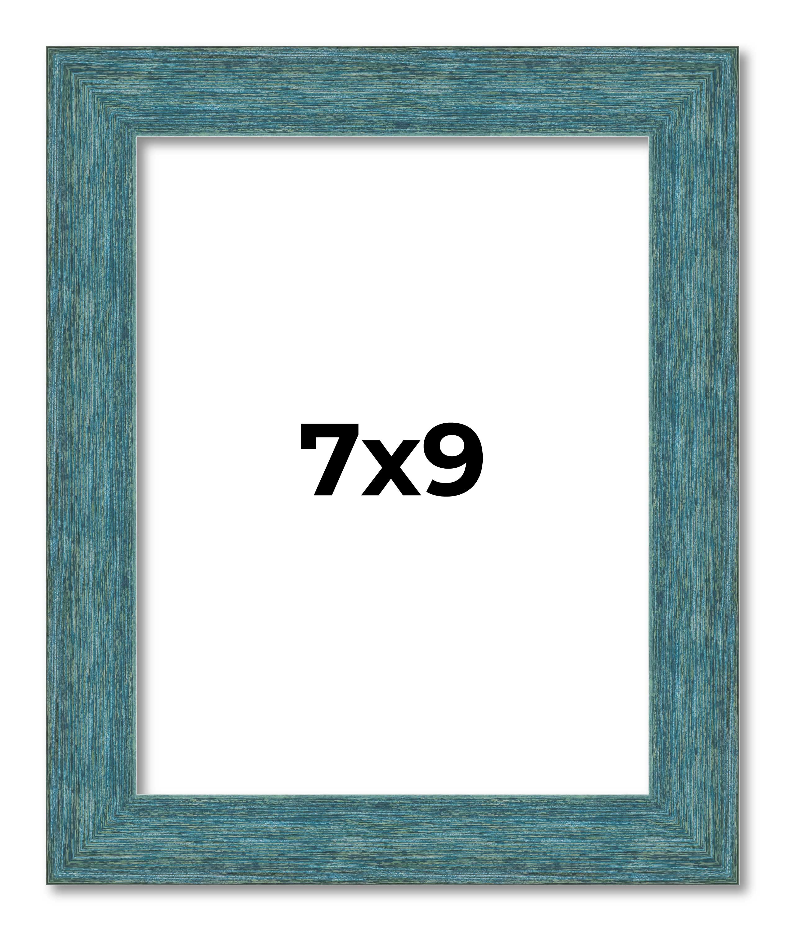 7x9 Frame Blue Rustic Barnwood Solid Wood Picture Frame Width 1.25 Inches | Inte main product image