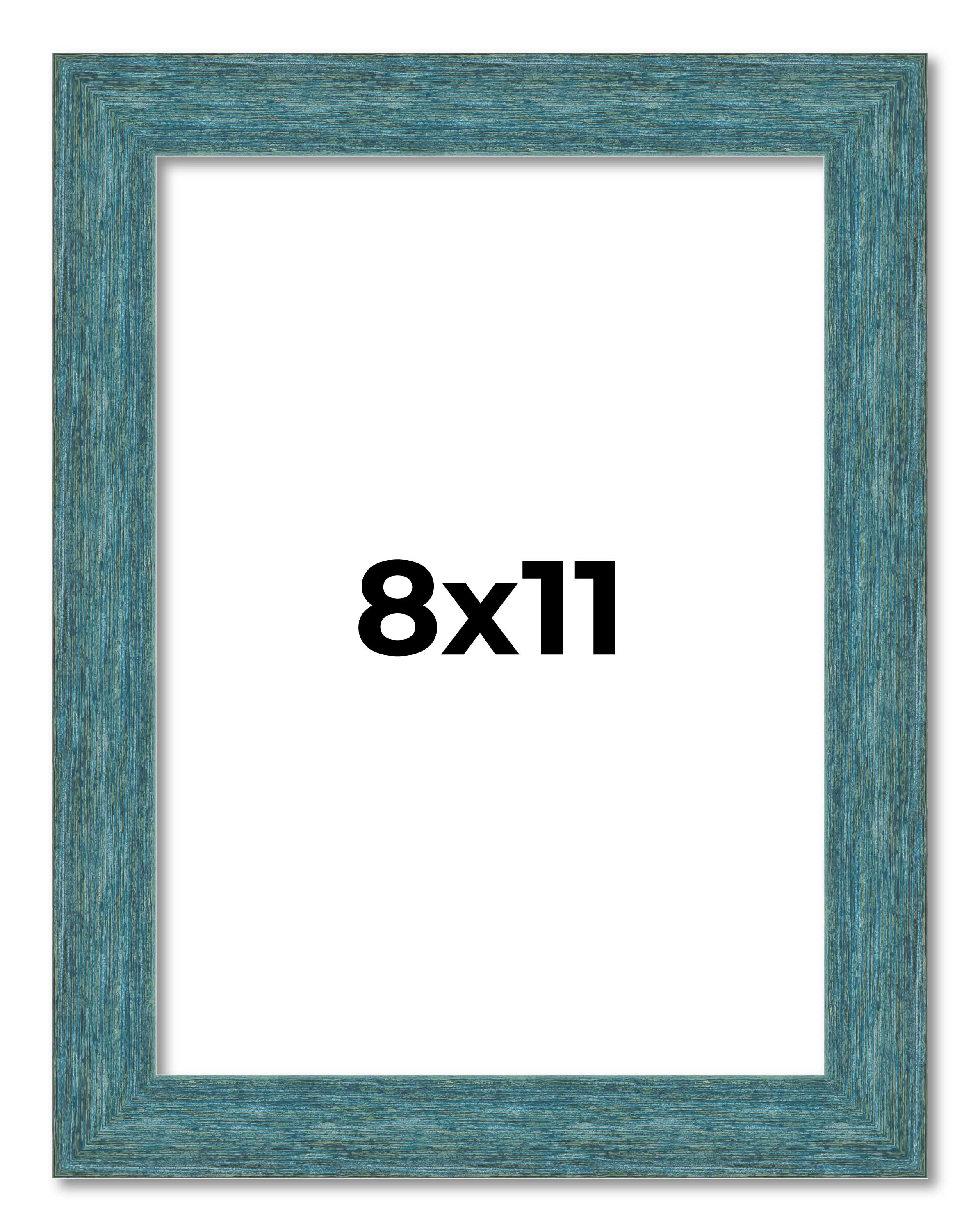 8×11 Frame Blue Rustic Barnwood Solid Wood Picture Frame Width 1.25 Inches | Int
