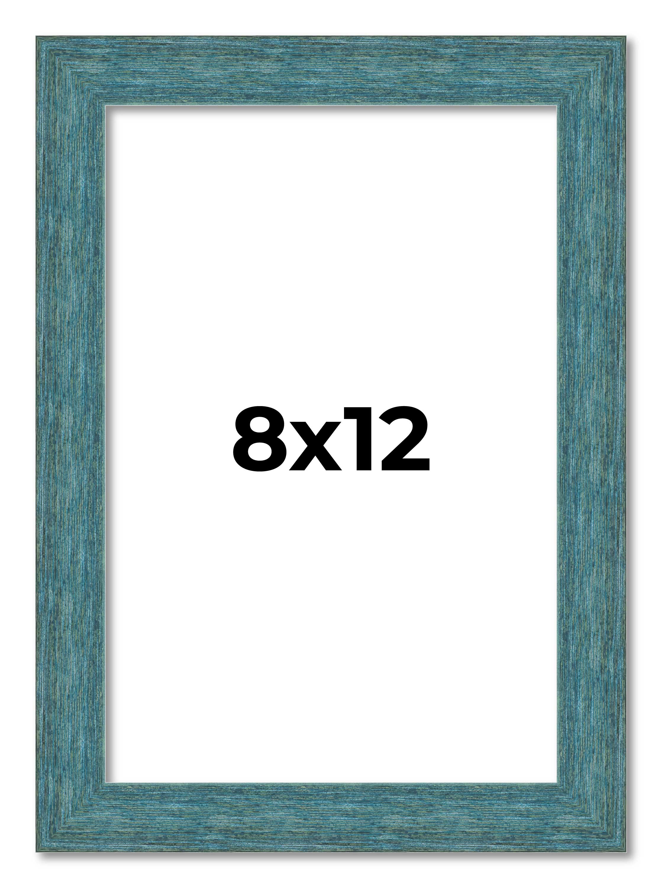 8x12 Frame Blue Rustic Barnwood Solid Wood Picture Frame Width 1.25 Inches | Int main product image