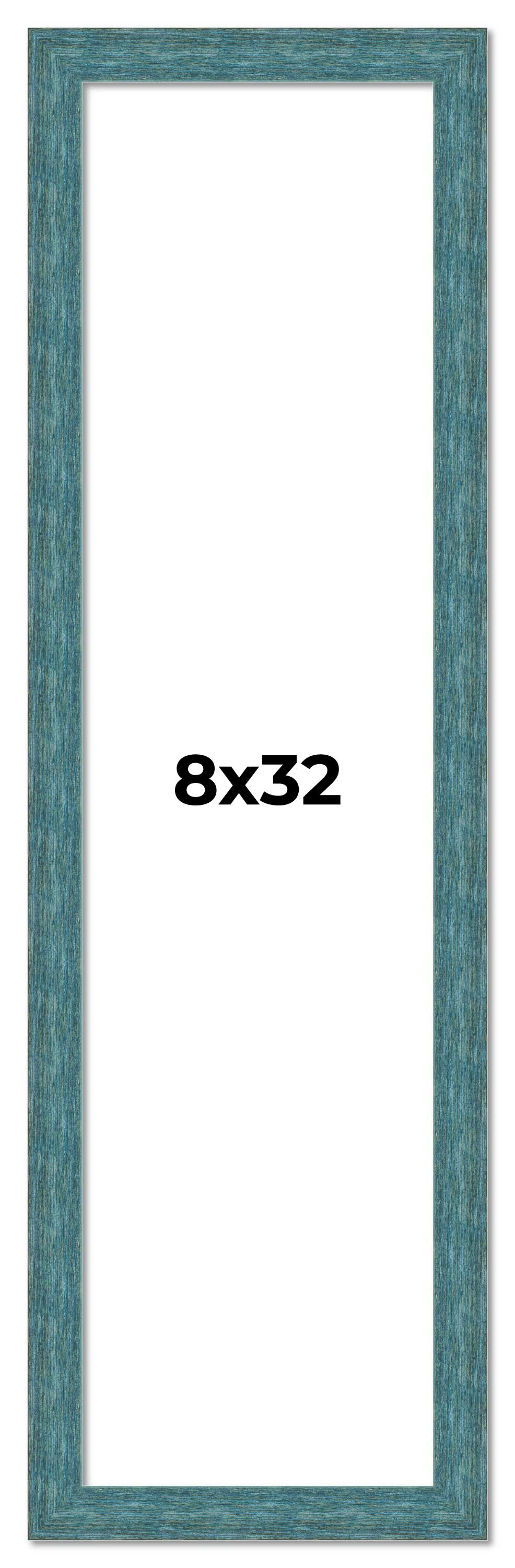 8x32 Frame Blue Rustic Barnwood Solid Wood Picture Frame Width 1.25 Inches | Int main product image