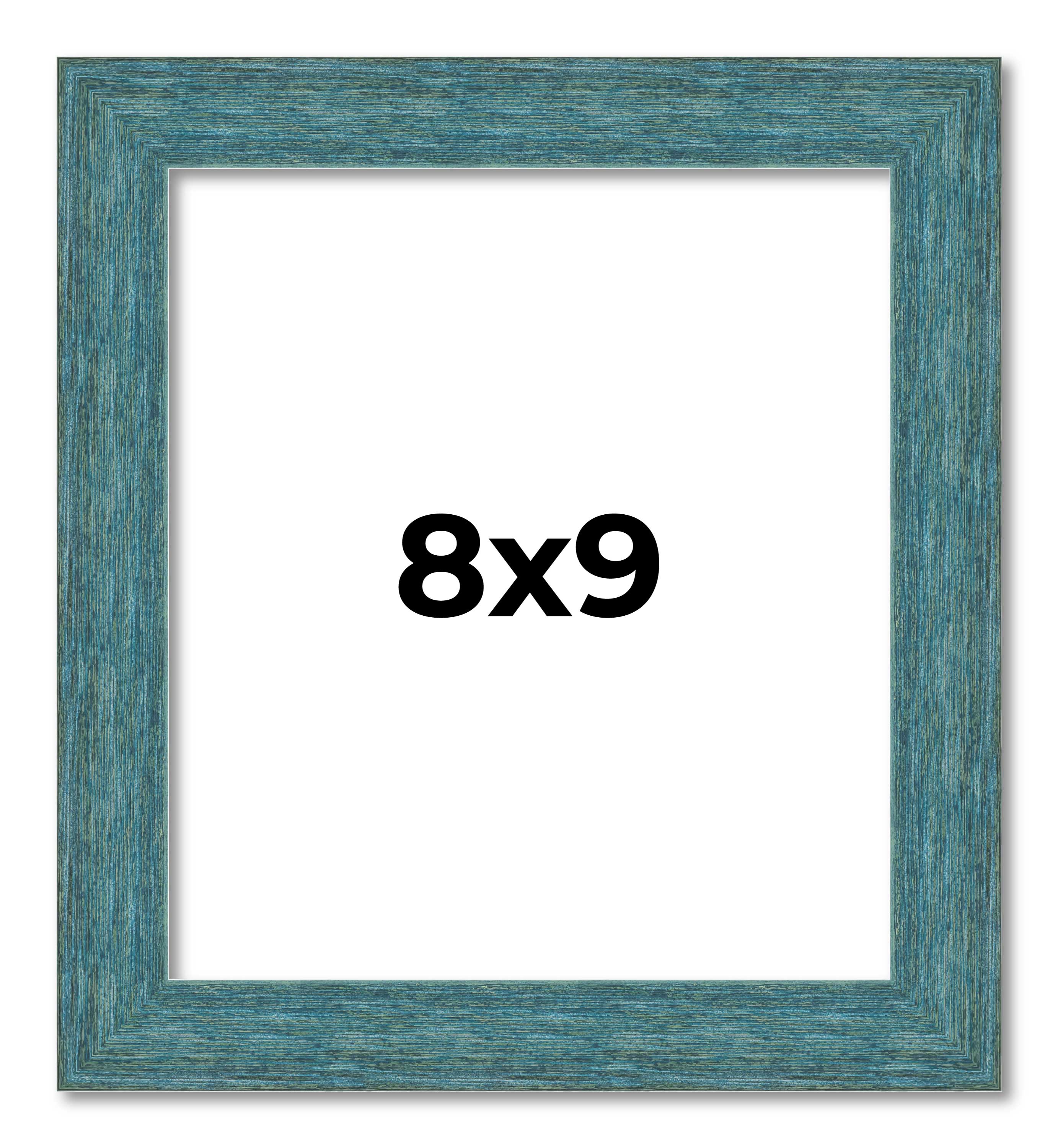 8x9 Frame Blue Rustic Barnwood Solid Wood Picture Frame Width 1.25 Inches | Inte main product image