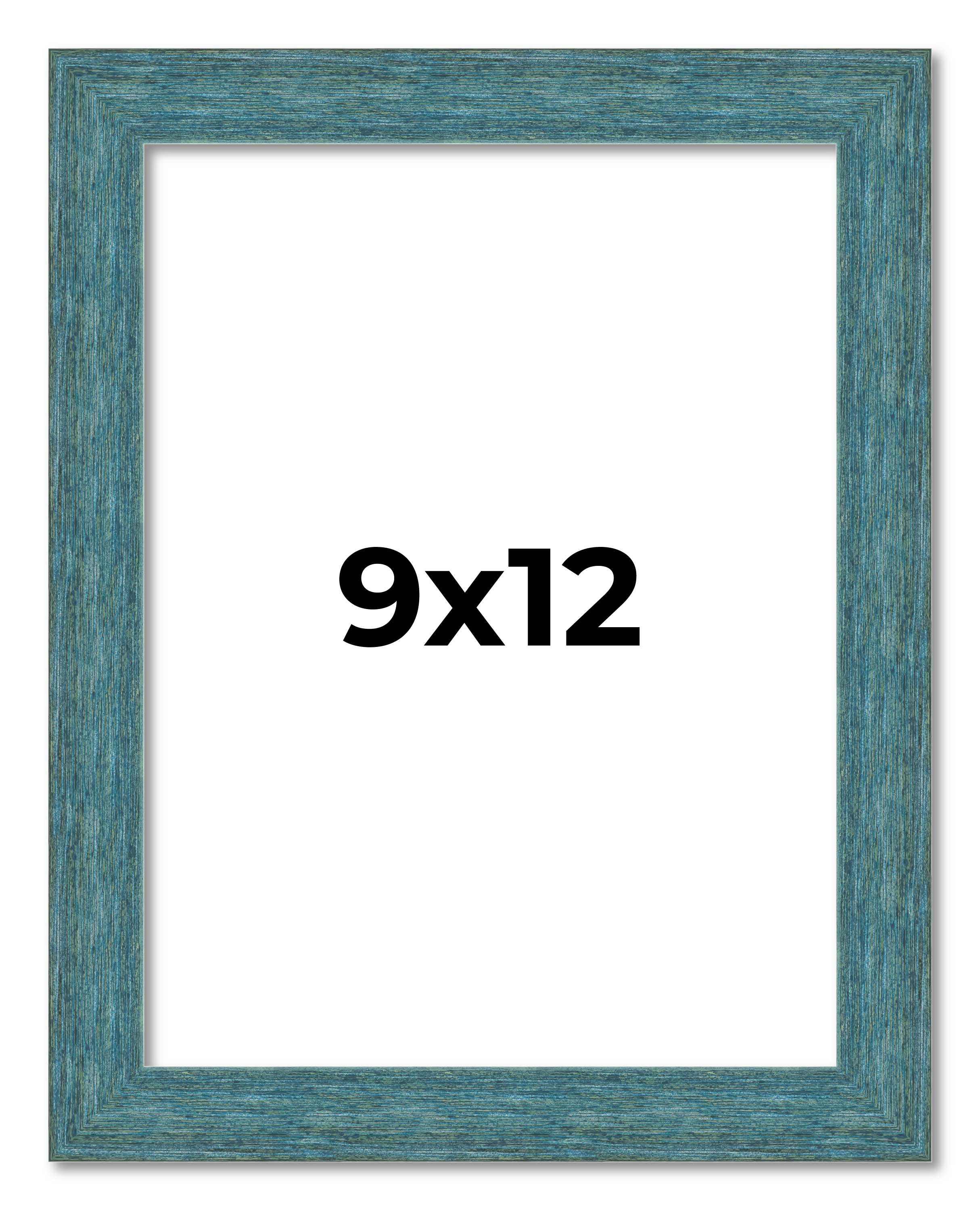 9x12 Frame Blue Rustic Barnwood Solid Wood Picture Frame Width 1.25 Inches | Int main product image