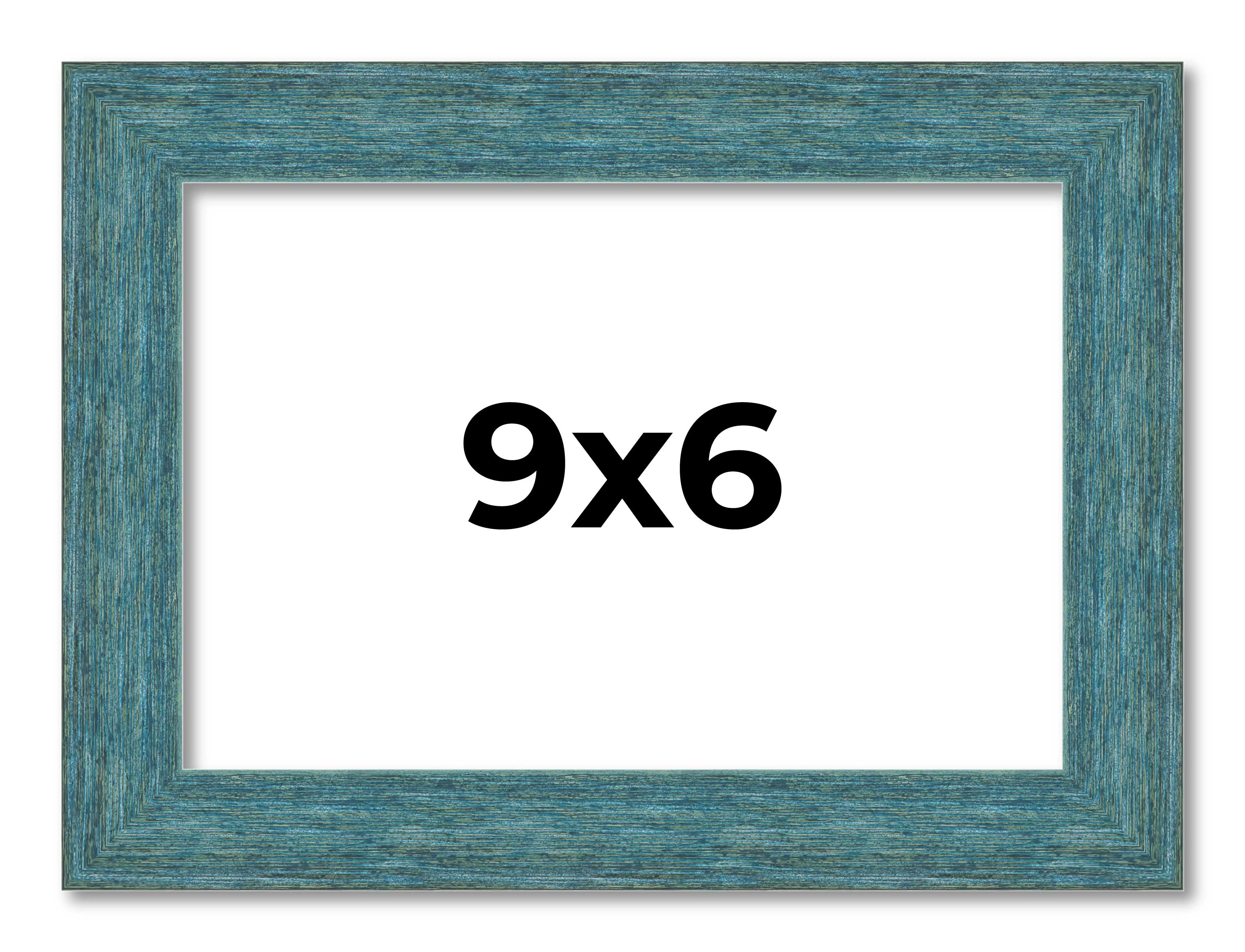9×6 Frame Blue Rustic Barnwood Solid Wood Picture Frame Width 1.25 Inches | Inte