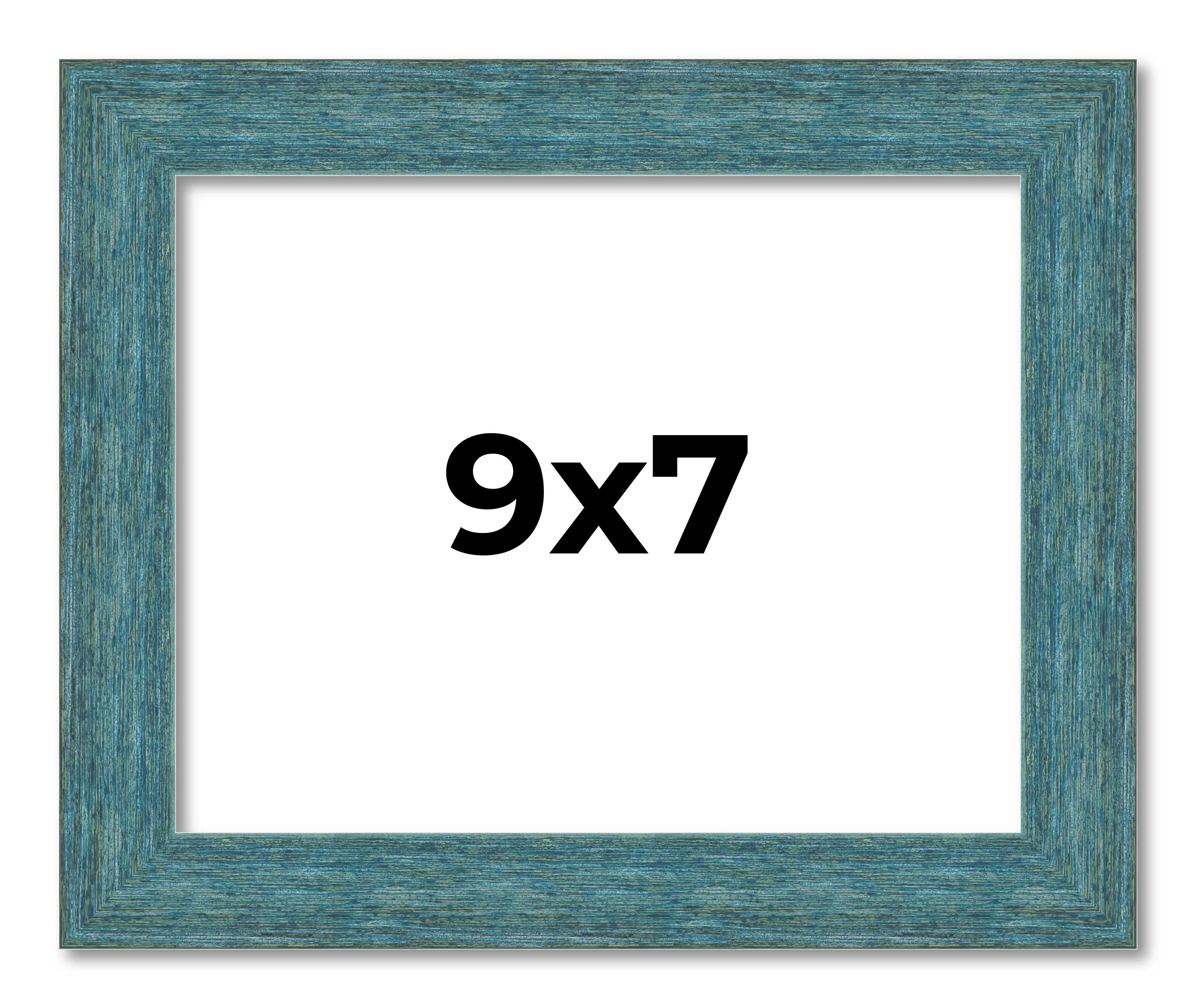 9x7 Frame Blue Rustic Barnwood Solid Wood Picture Frame Width 1.25 Inches | Inte main product image
