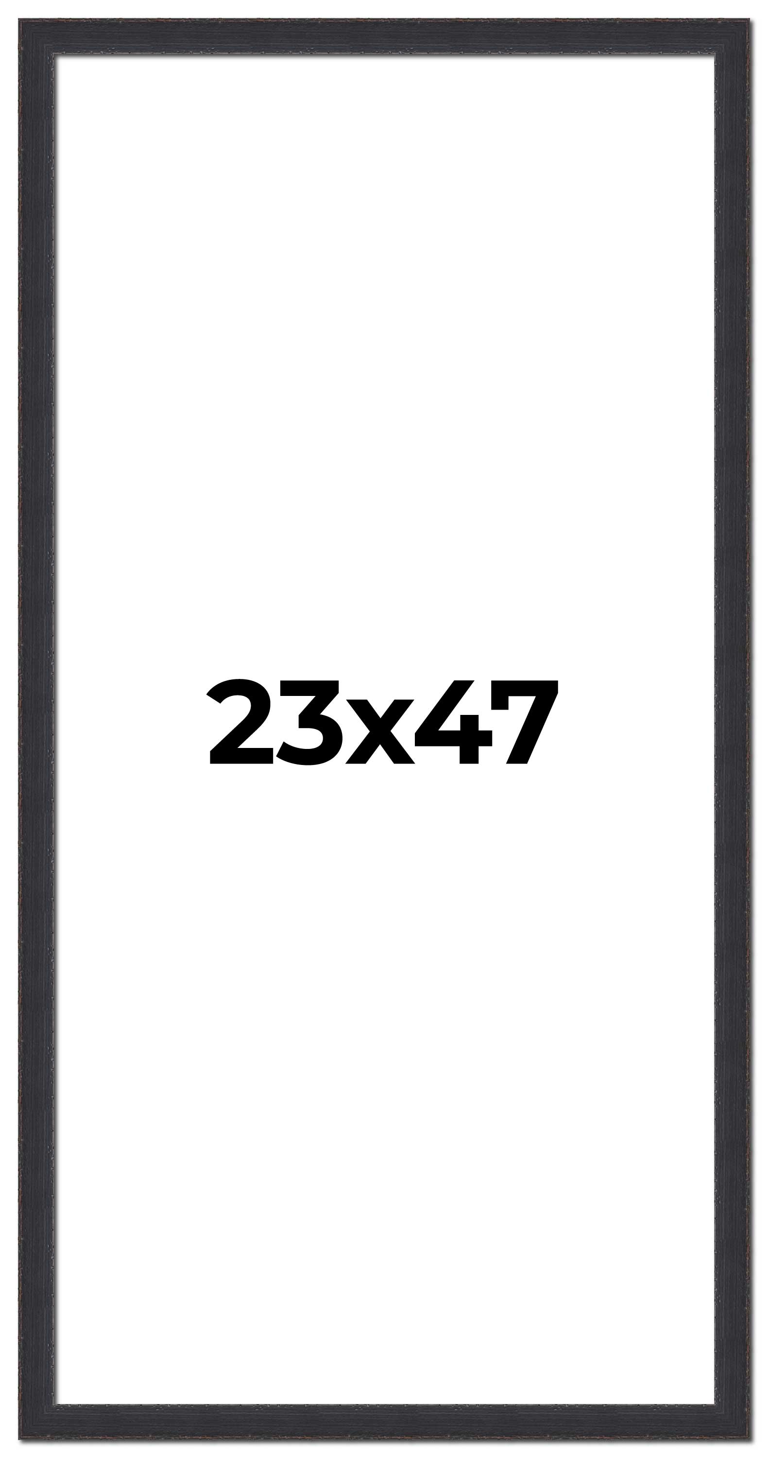 23×47 Frame Black Real Wood Picture Frame Width 1.25 Inches | Interior Frame Dep