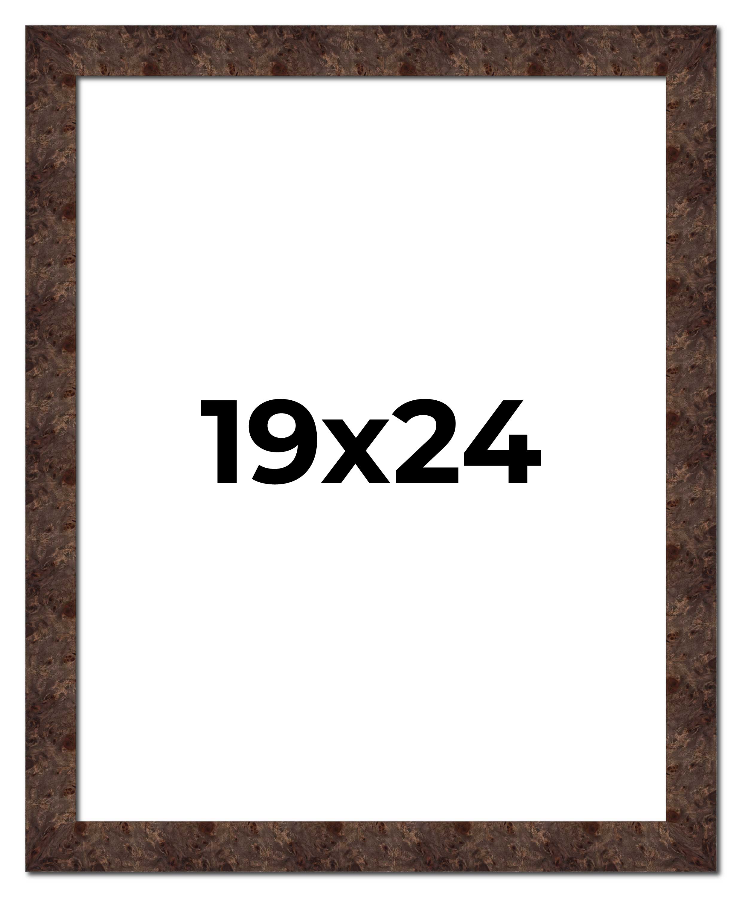 19x24 Frame Brown Burl Real Wood Picture Frame Width 1.625 Inches | Interior Fra main product image
