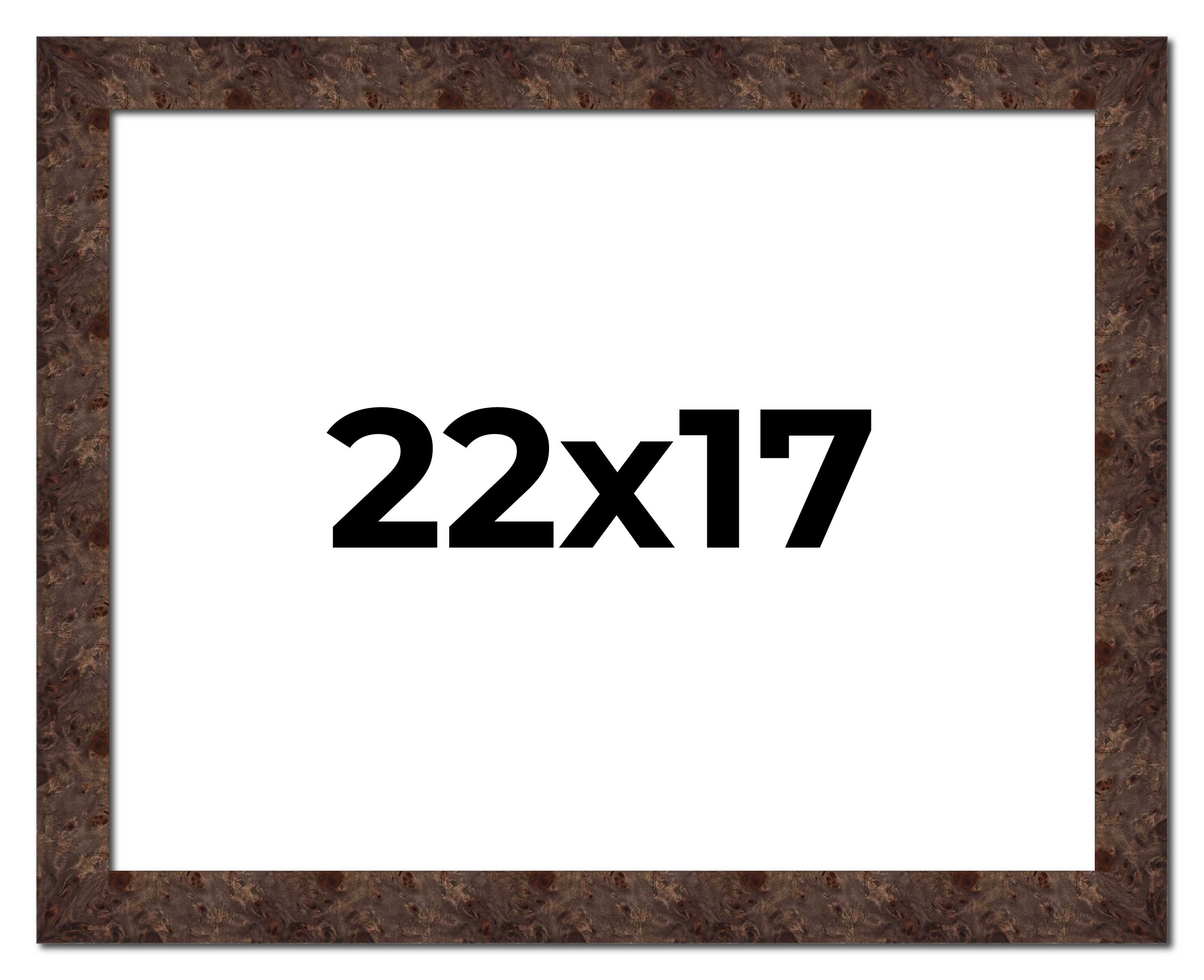22x17 Frame Brown Burl Real Wood Picture Frame Width 1.625 Inches | Interior Fra main product image