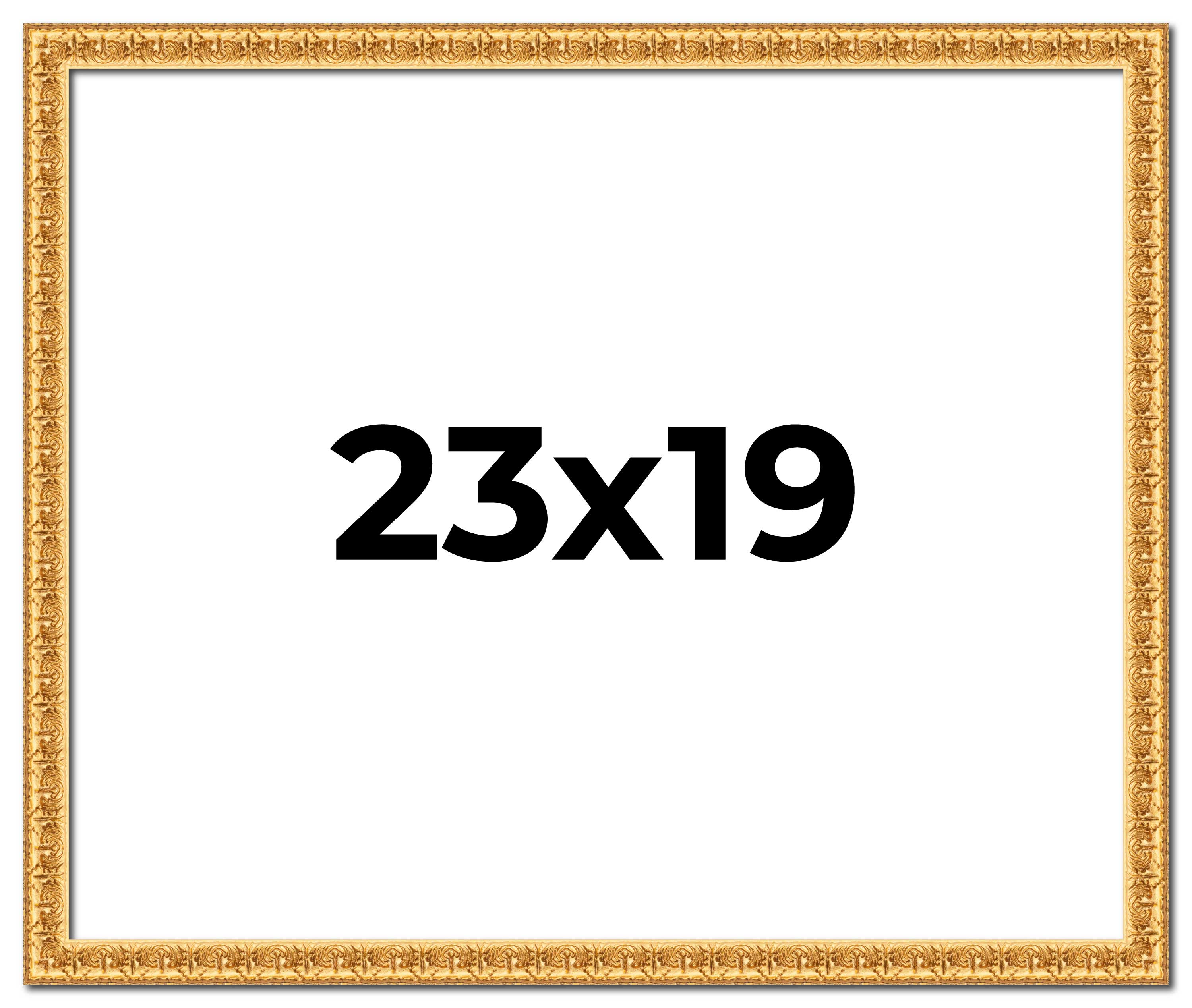 23×19 Frame Gold Real Wood Picture Frame Width 1 inches | Interior Frame Depth 0