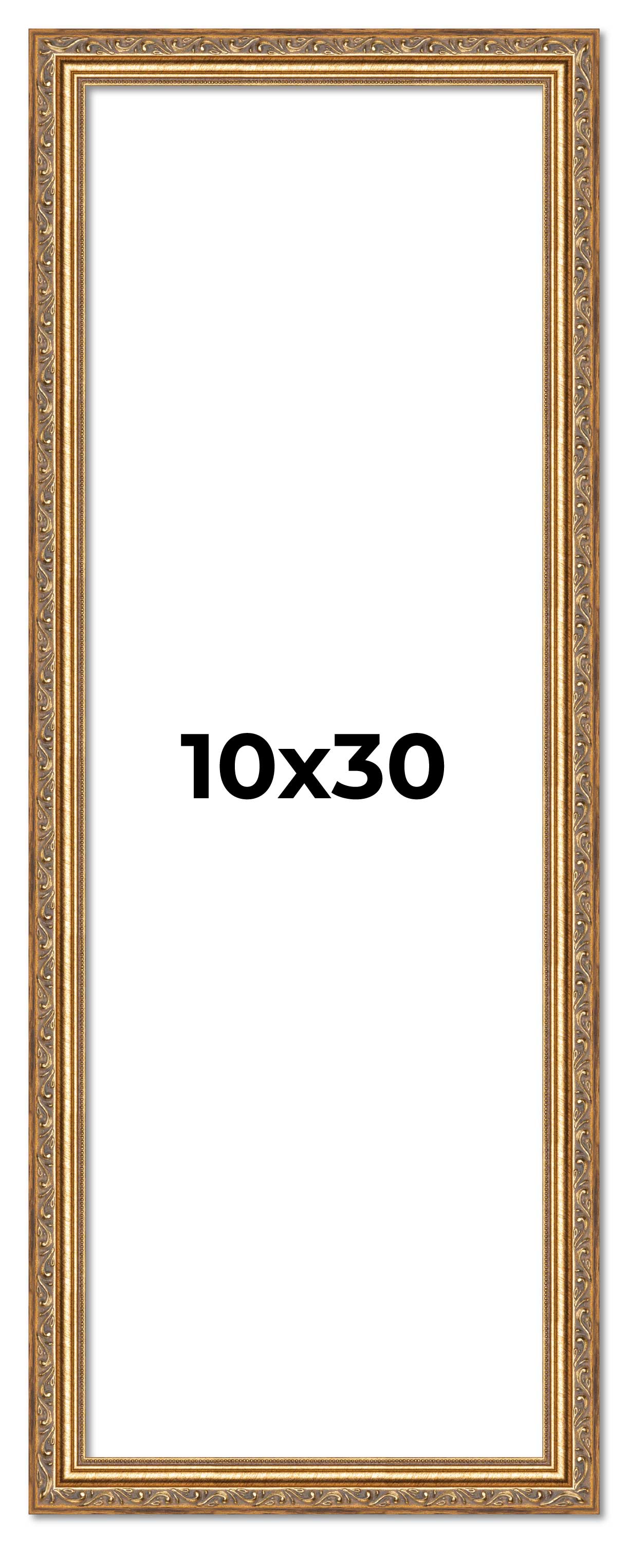 10x30 Frame Gold Solid Wood Picture Frame Width 1.25 Inches | Interior Frame Dep main product image