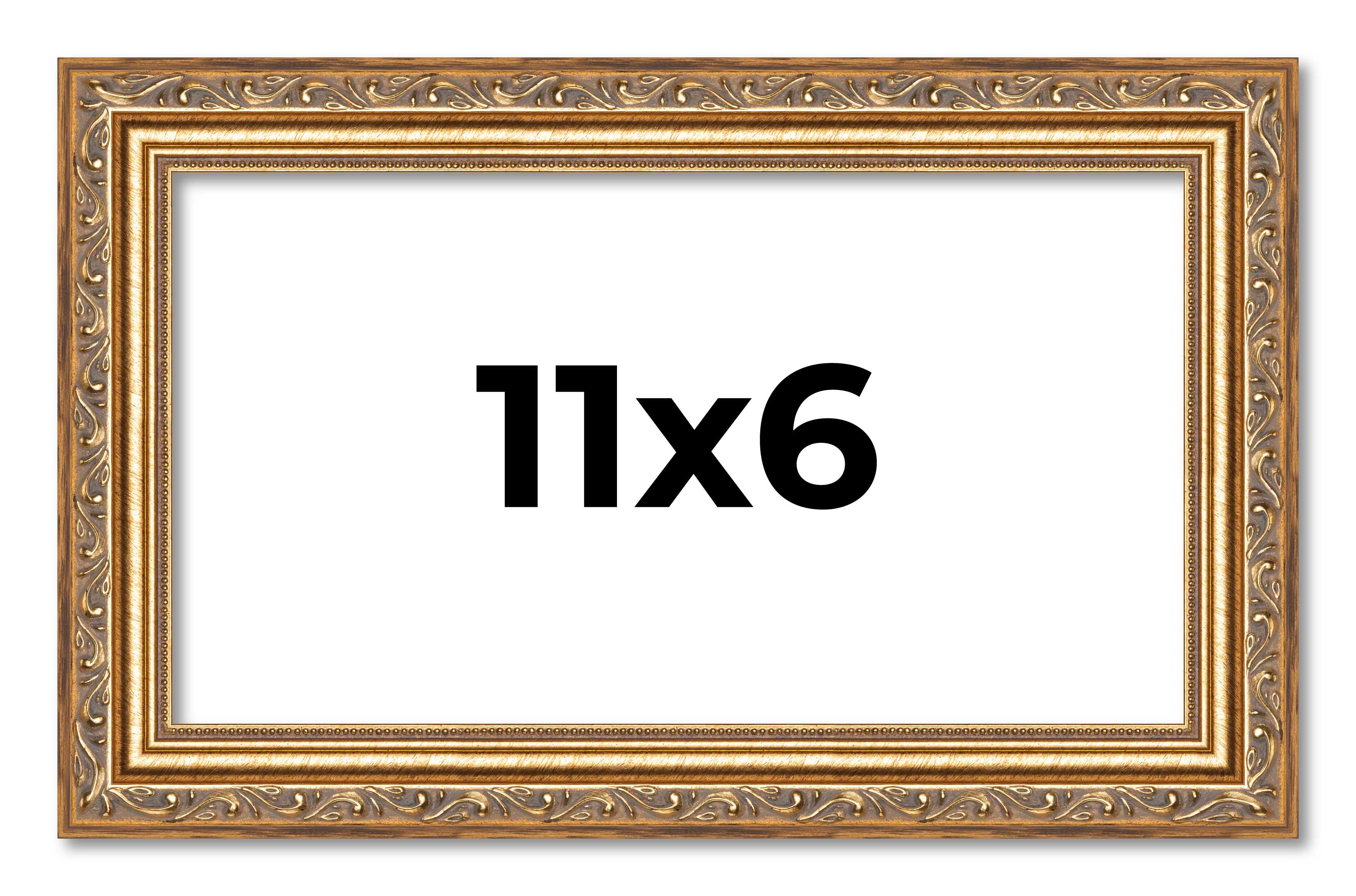 11x6 Frame Gold Solid Wood Picture Frame Width 1.25 Inches | Interior Frame Dept main product image