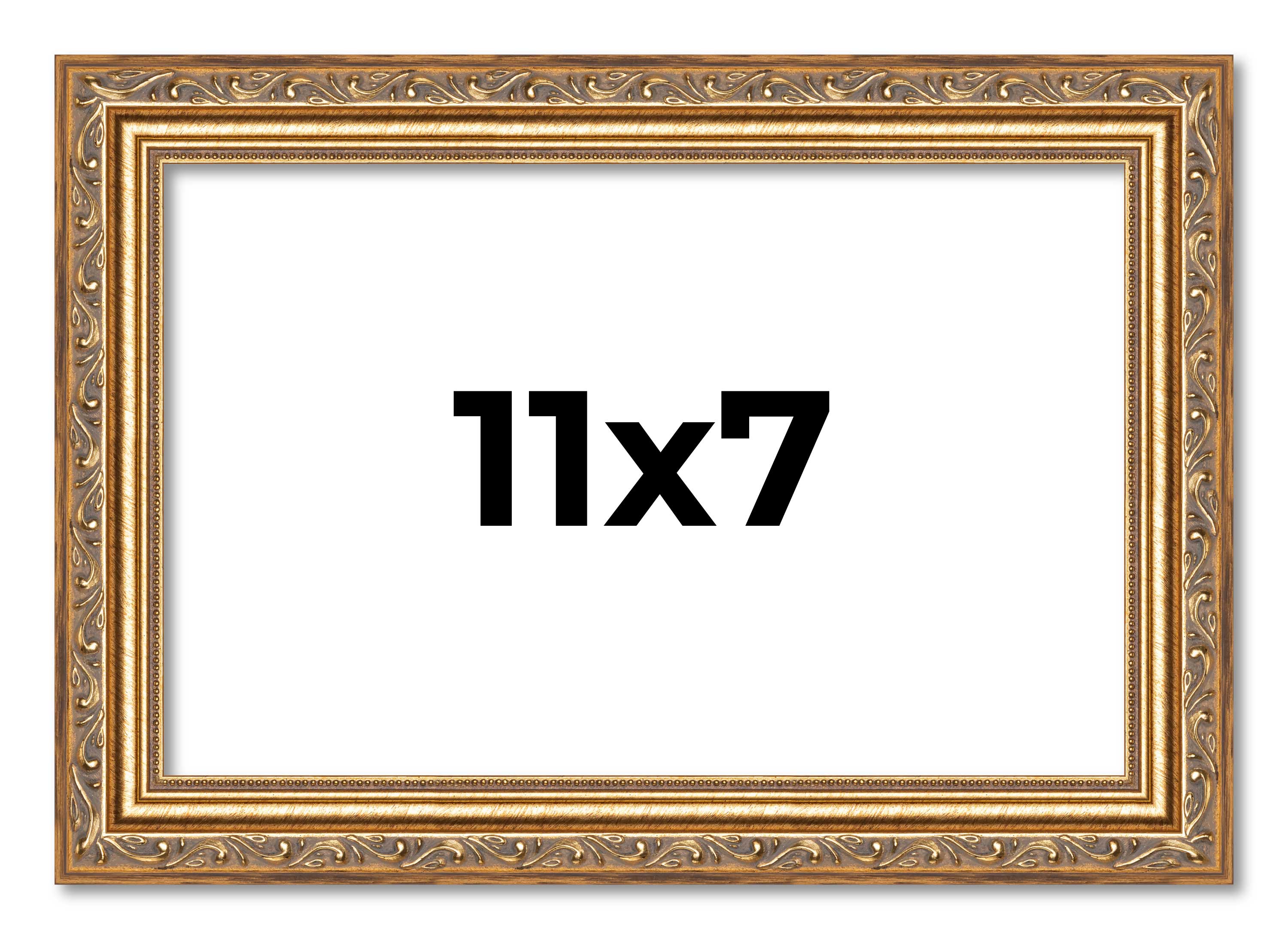 11x7 Frame Gold Solid Wood Picture Frame Width 1.25 Inches | Interior Frame Dept main product image