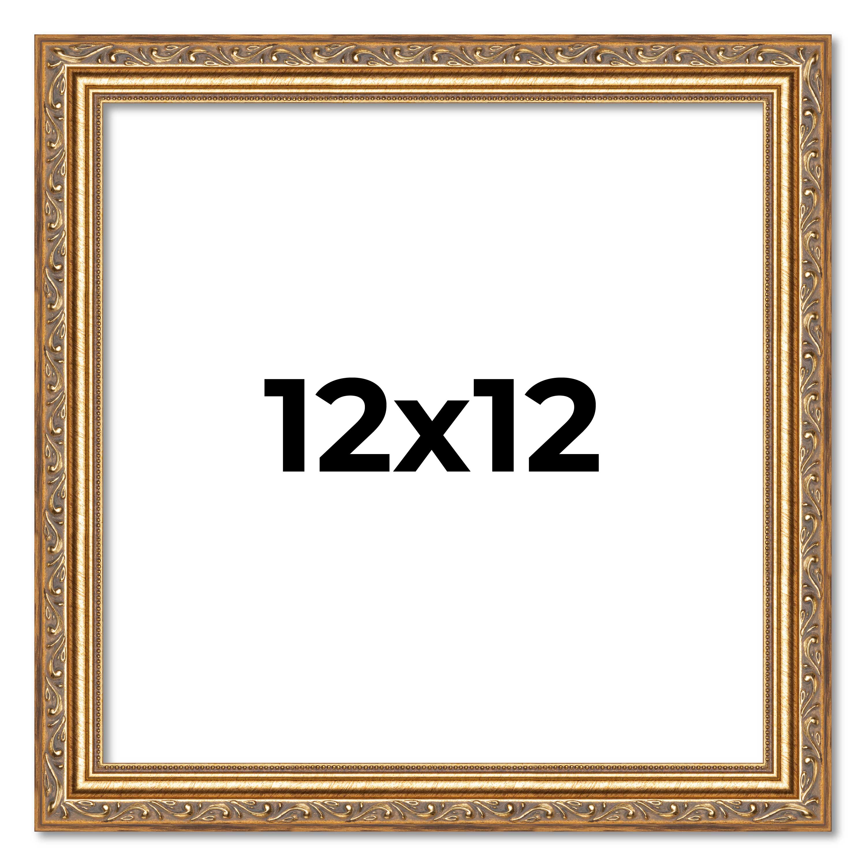 12x12 Frame Gold Solid Wood Picture Frame Width 1.25 Inches | Interior Frame Dep main product image