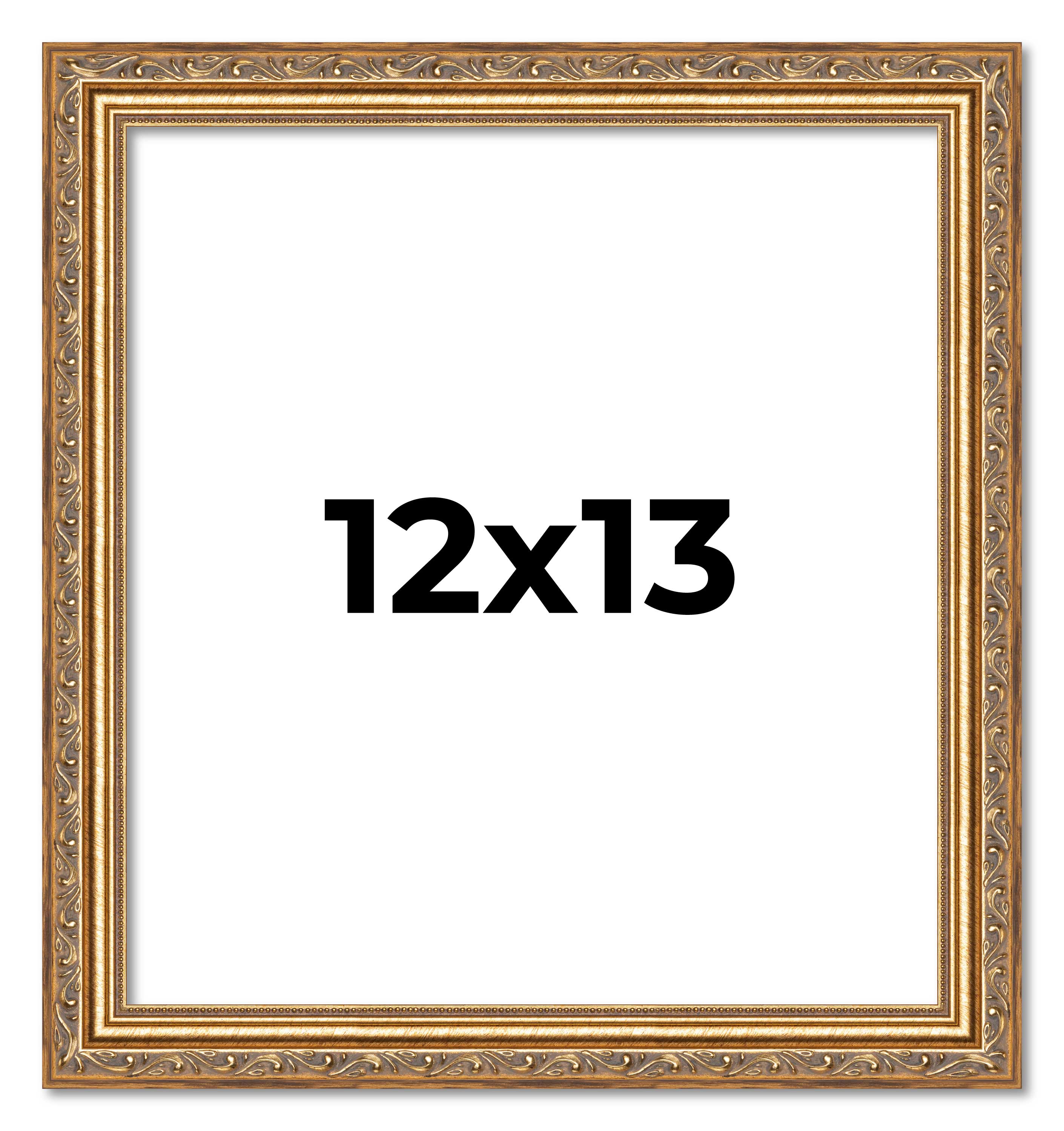 12x13 Frame Gold Solid Wood Picture Frame Width 1.25 Inches | Interior Frame Dep main product image