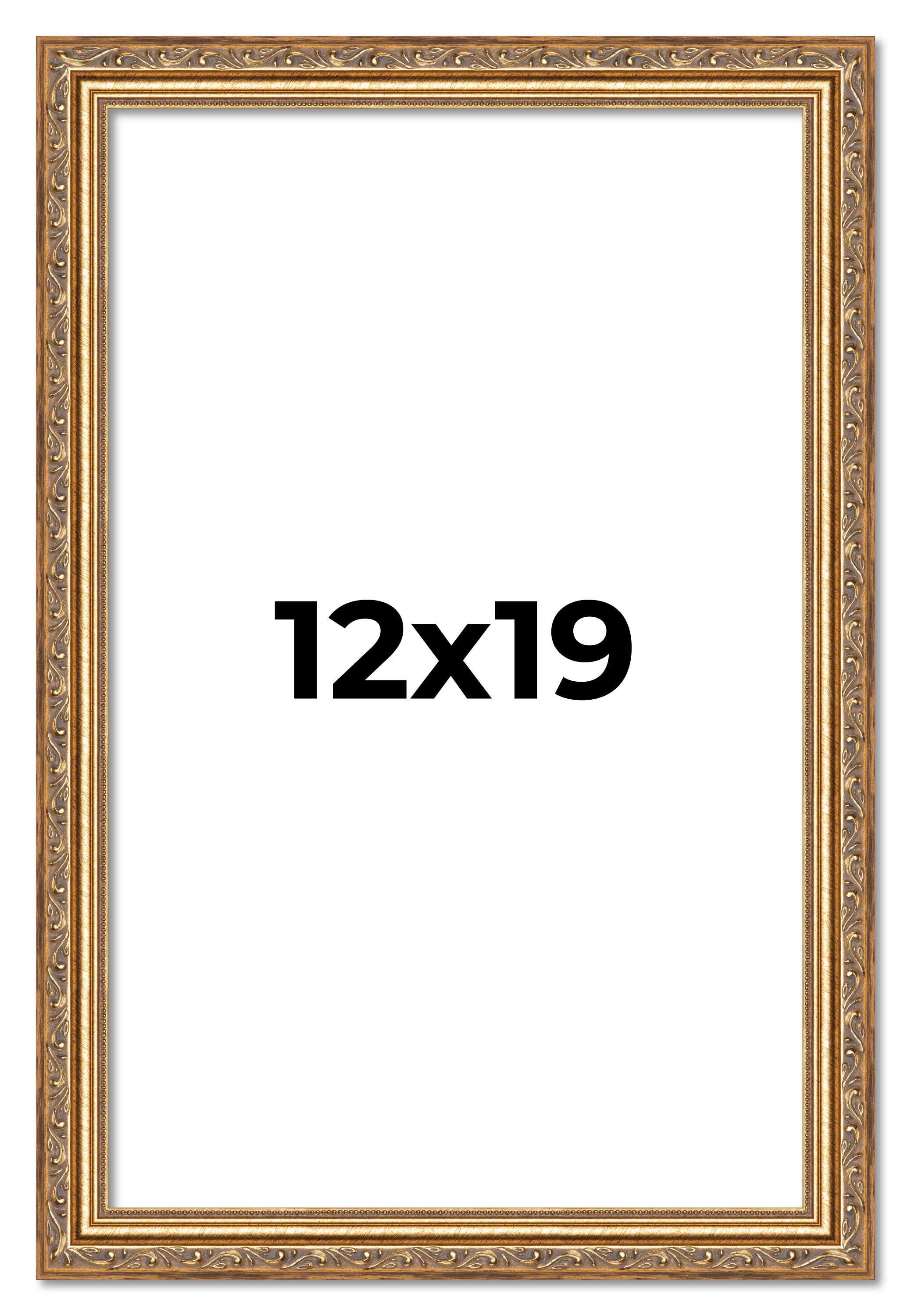 12x19 Frame Gold Solid Wood Picture Frame Width 1.25 Inches | Interior Frame Dep main product image
