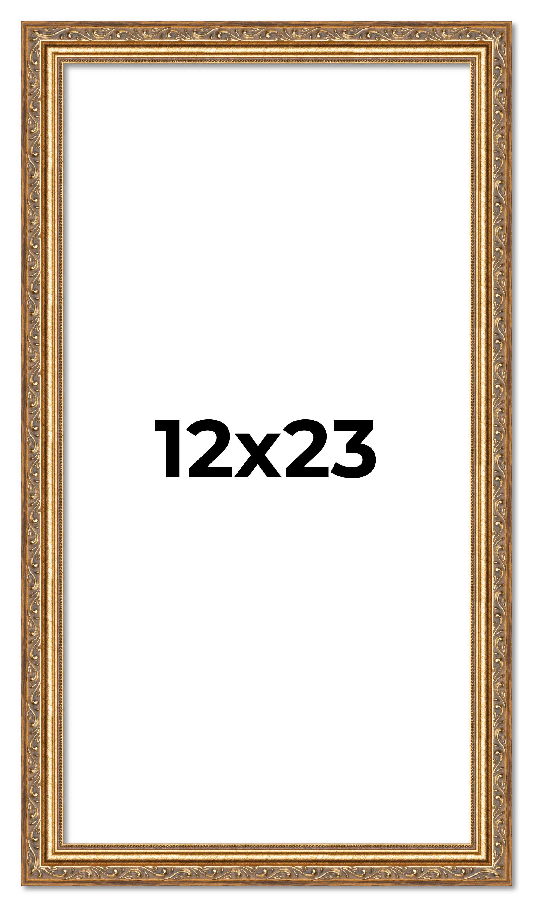 12x23 Frame Gold Solid Wood Picture Frame Width 1.25 Inches | Interior Frame Dep main product image
