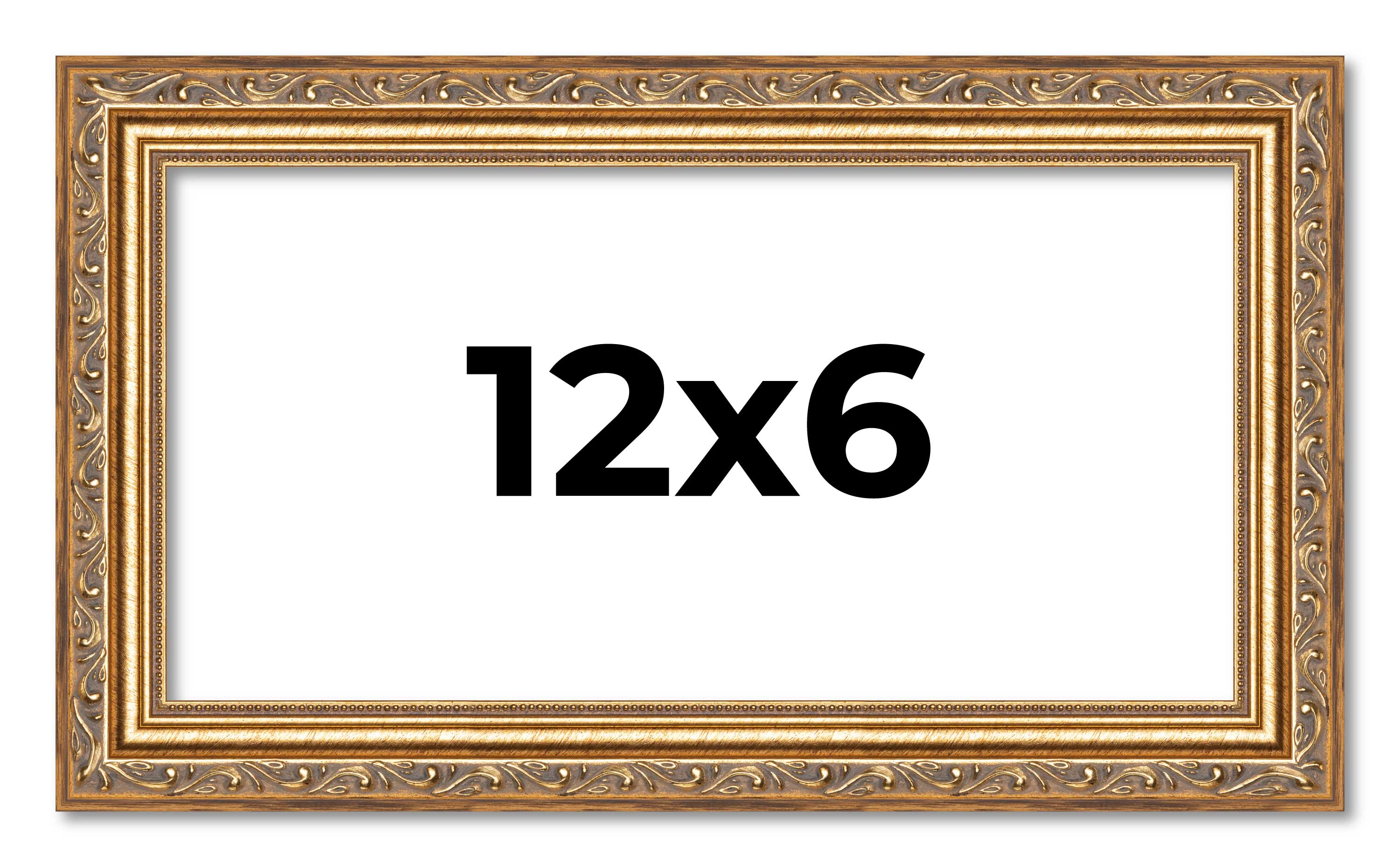 12x6 Frame Gold Solid Wood Picture Frame Width 1.25 Inches | Interior Frame Dept main product image