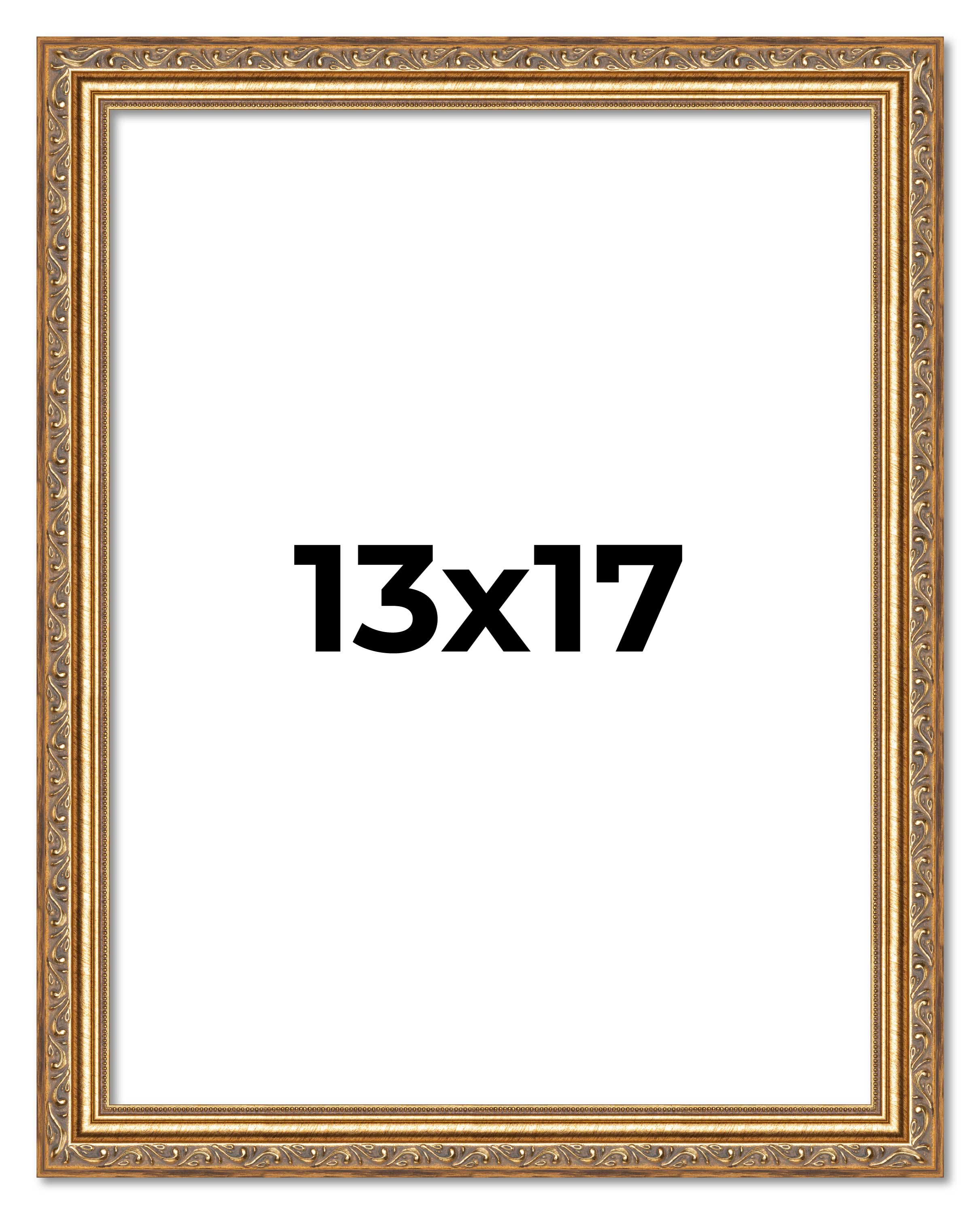 13x17 Frame Gold Solid Wood Picture Frame Width 1.25 Inches | Interior Frame Dep main product image