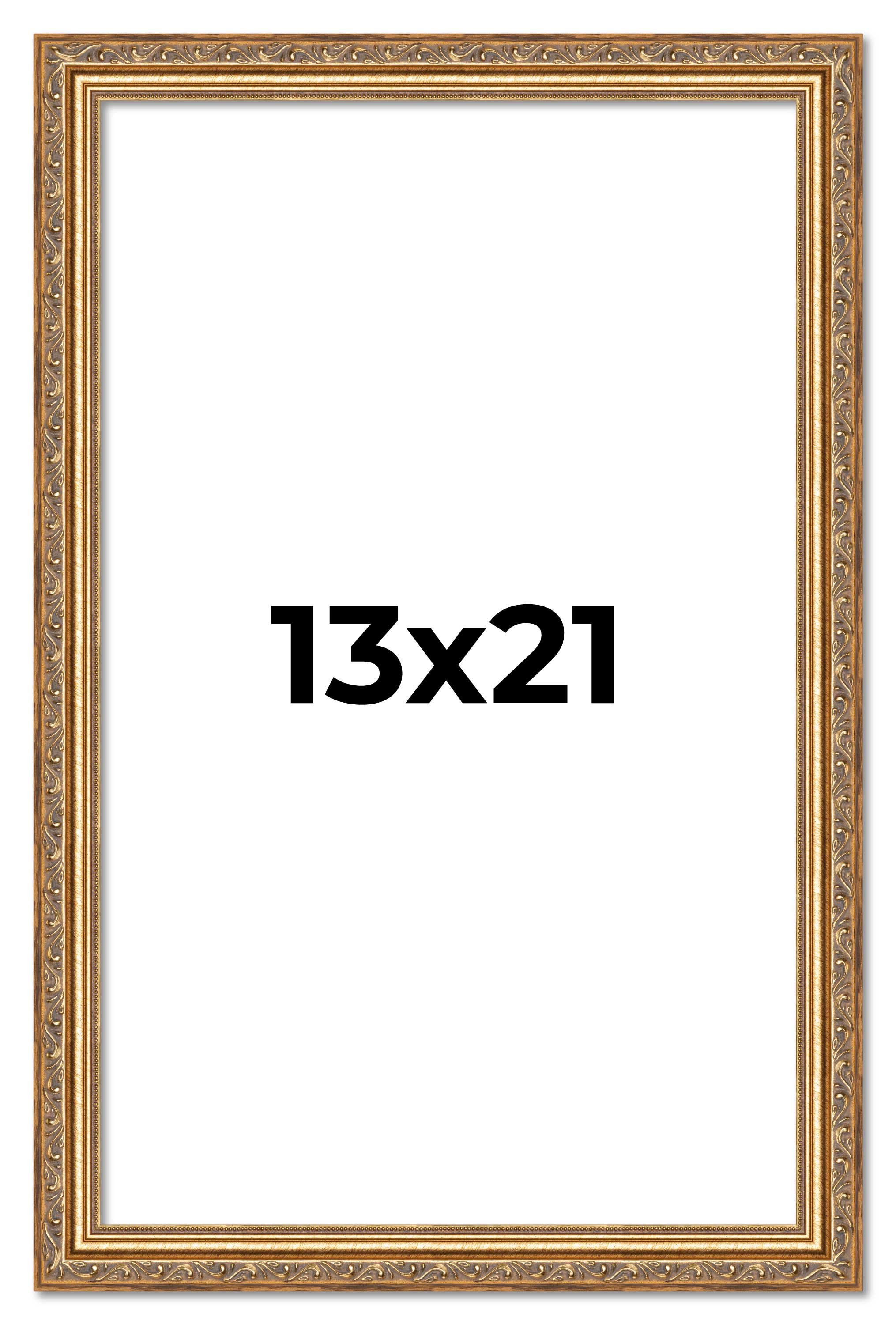 13x21 Frame Gold Solid Wood Picture Frame Width 1.25 Inches | Interior Frame Dep main product image