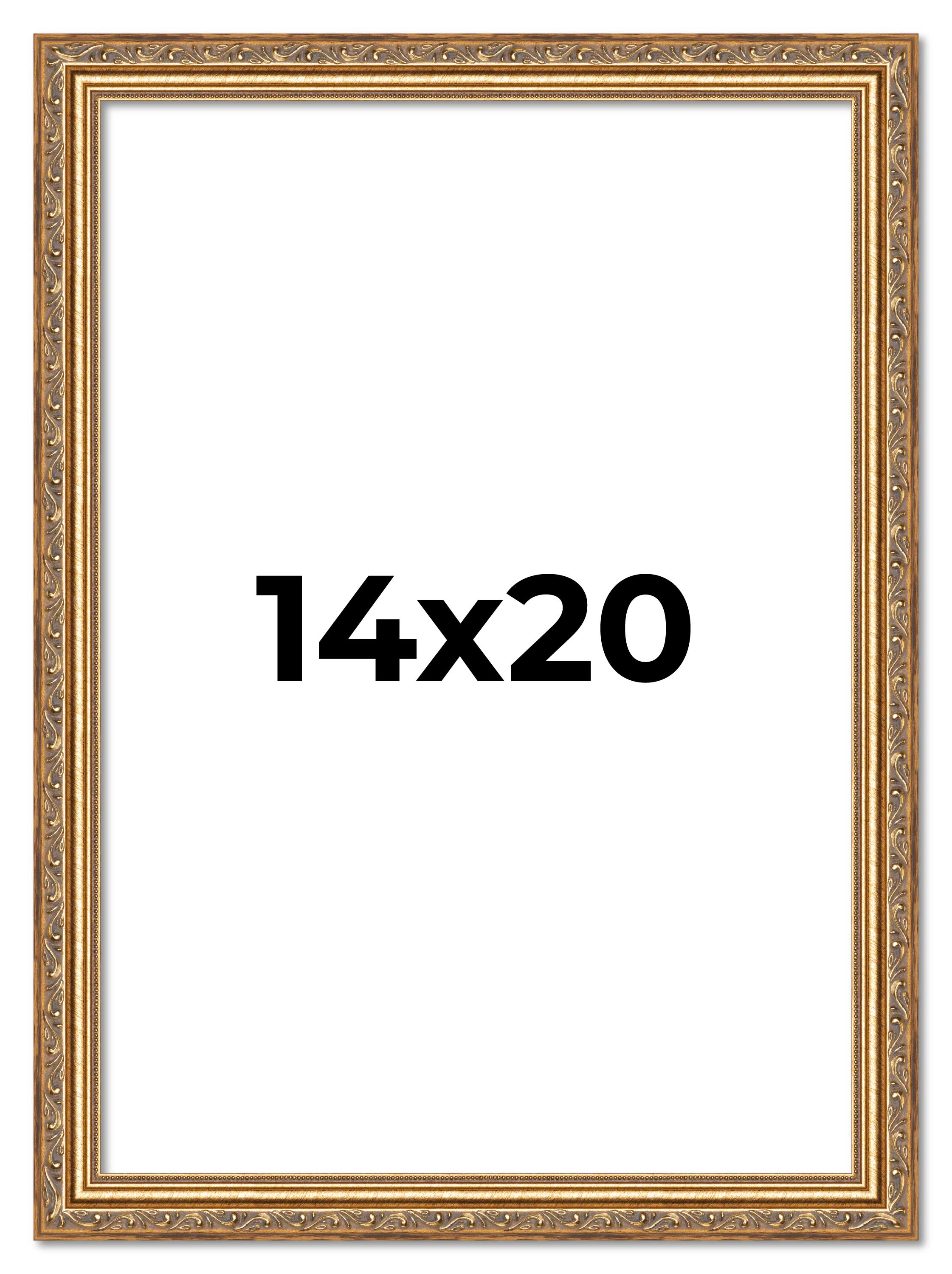 14x20 Frame Gold Solid Wood Picture Frame Width 1.25 Inches | Interior Frame Dep main product image