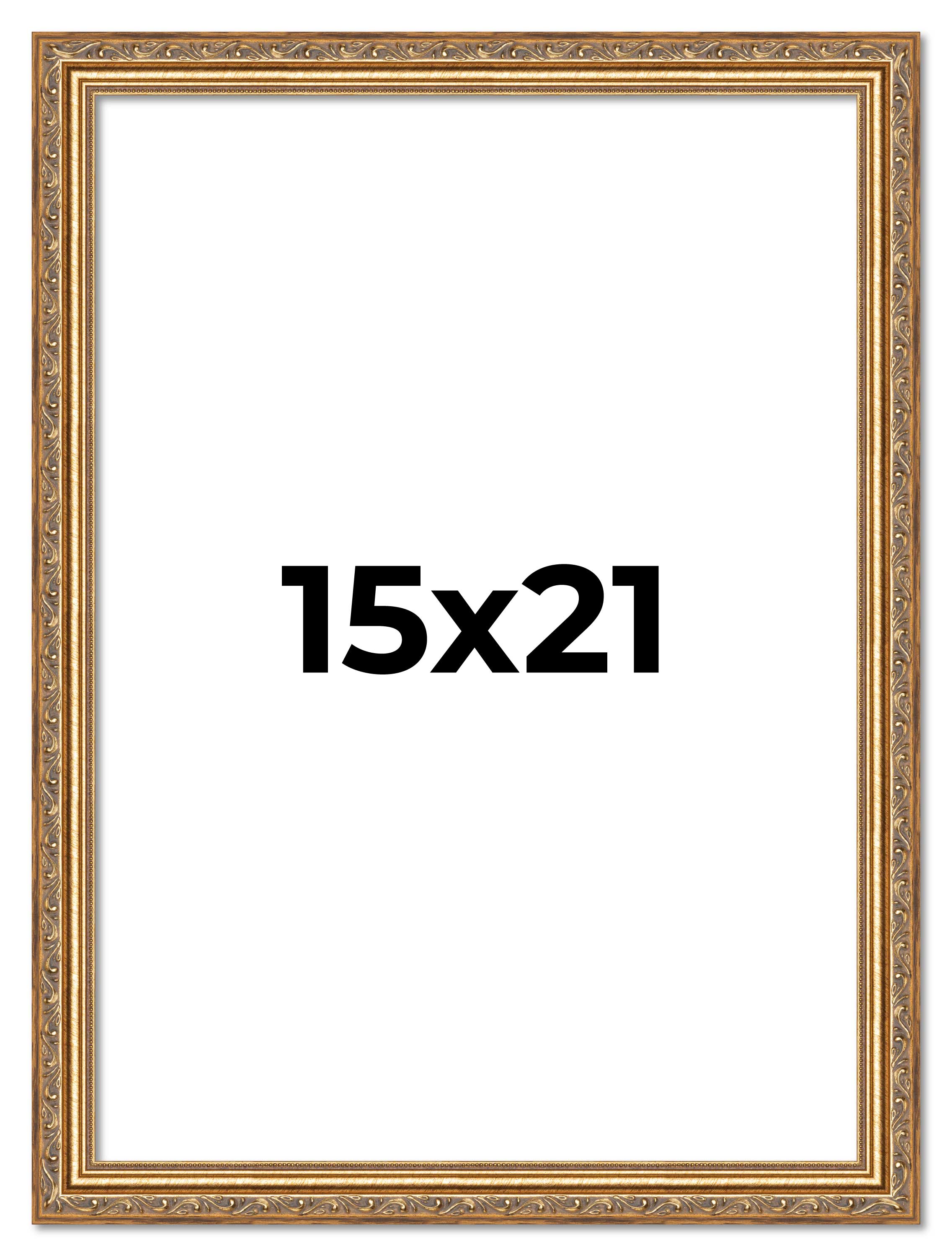 15x21 Frame Gold Solid Wood Picture Frame Width 1.25 Inches | Interior Frame Dep main product image