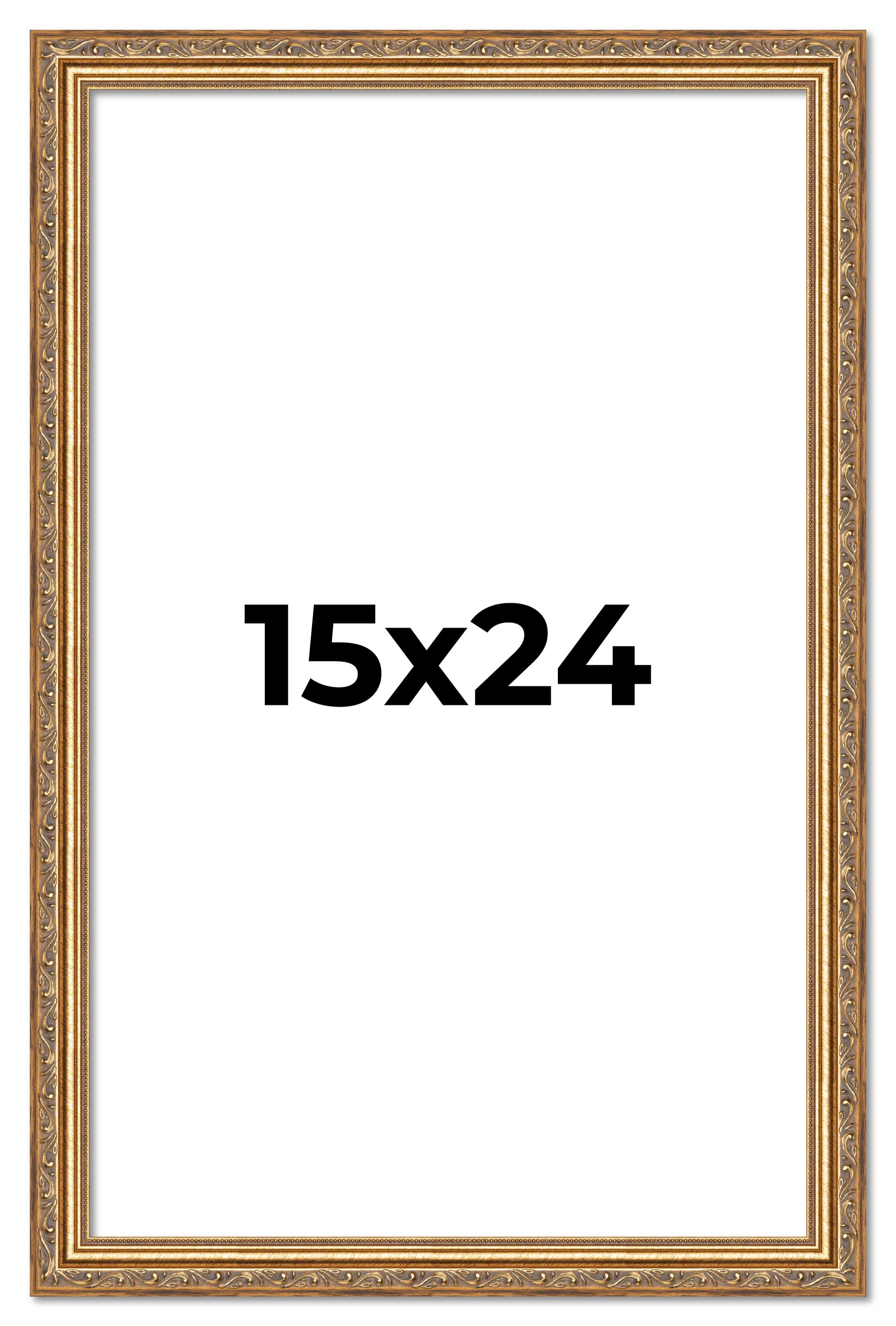 15x24 Frame Gold Solid Wood Picture Frame Width 1.25 Inches | Interior Frame Dep main product image
